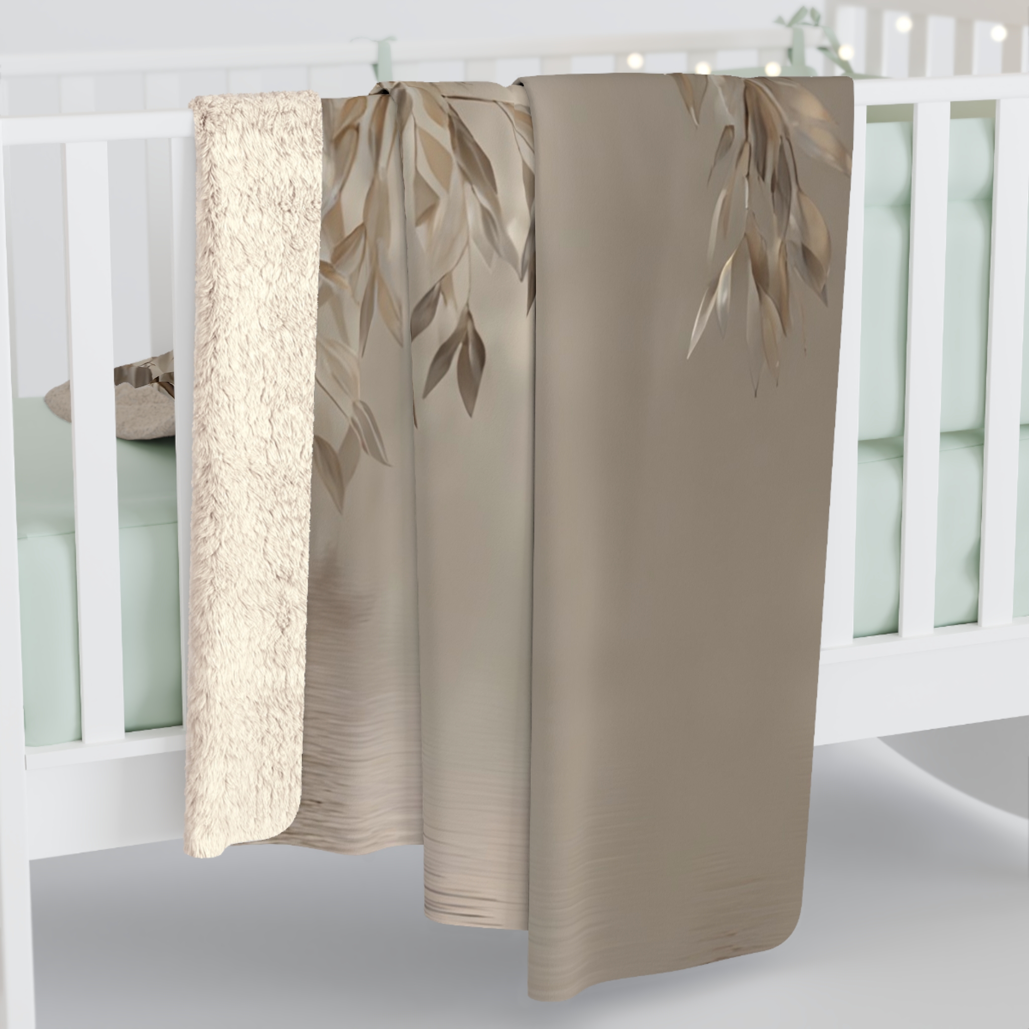 Weeping Willow Sherpa Blanket – Serene Cosmic Botanical Throw - Image 8