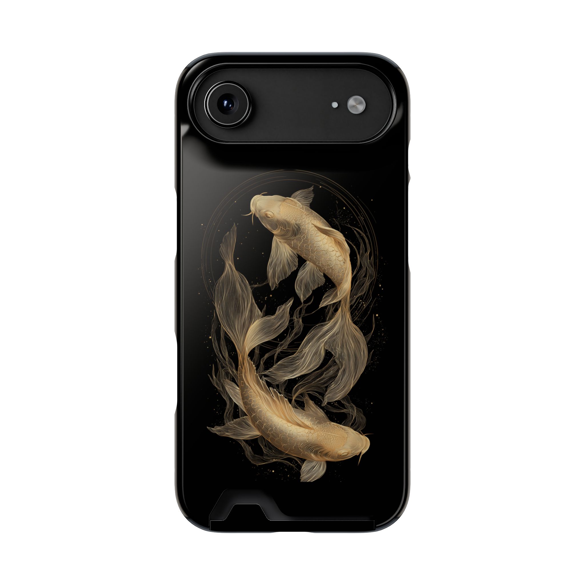 Pisces Zodiac Phone Case with Card Holder – Celestial Gold Fish - Image 86