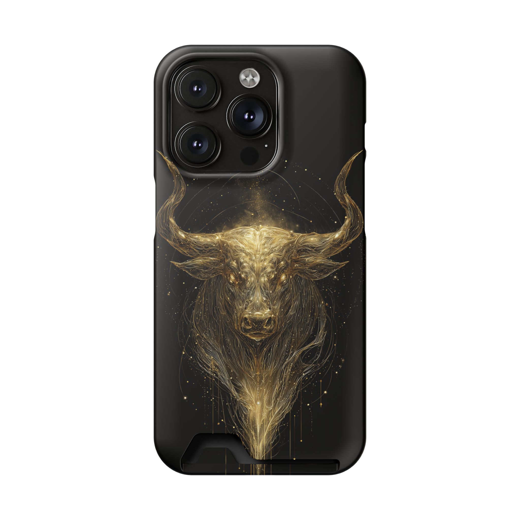 Taurus Zodiac Phone Case with Card Holder – Celestial Gold Bull - Image 90