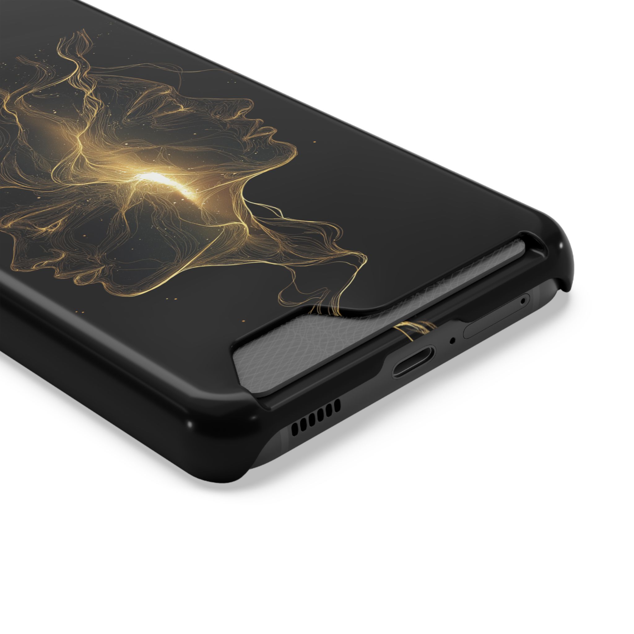 Gemini Zodiac Phone Case with Card Holder – Celestial Gold Twins - Image 2