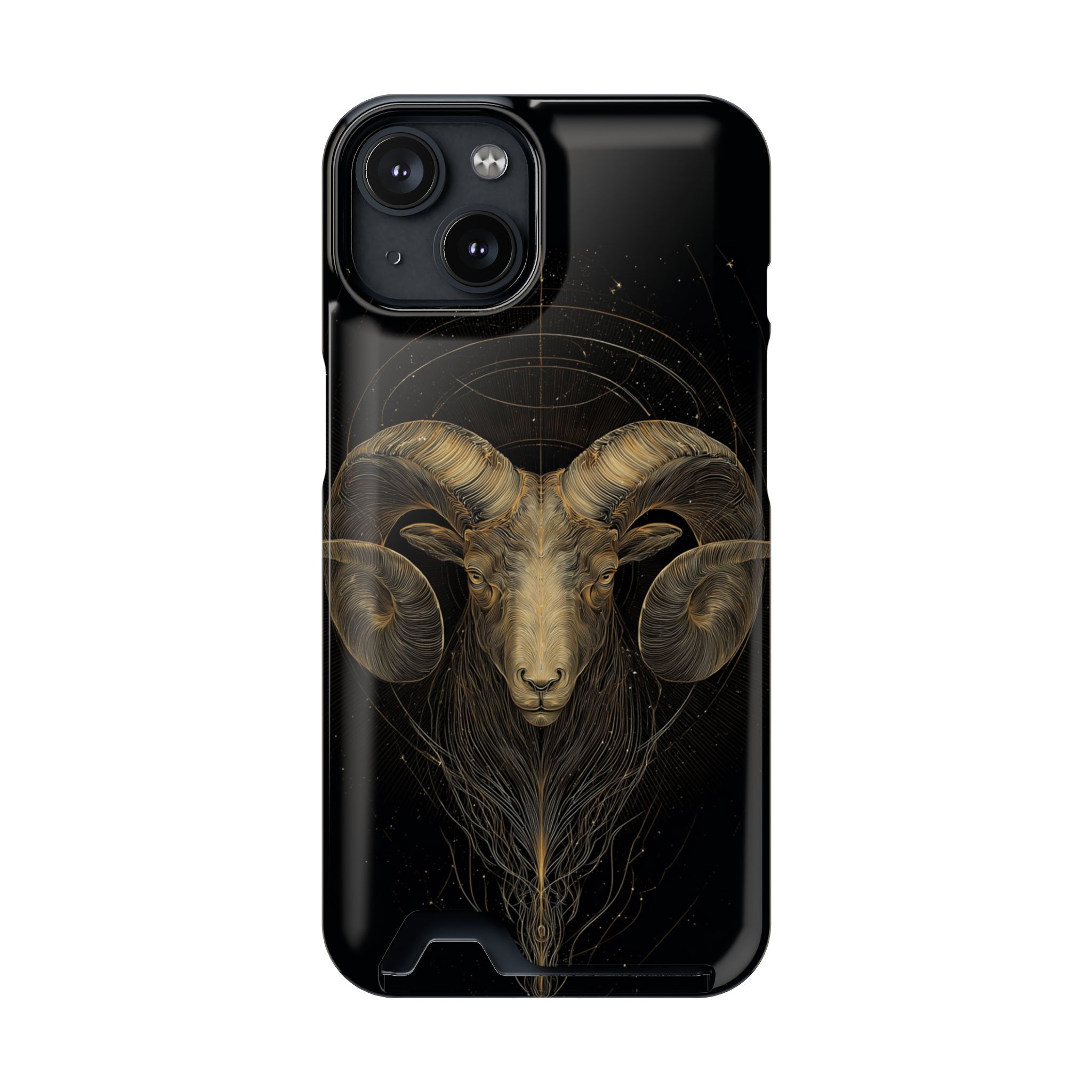 Aries Zodiac Phone Case with Card Holder – Celestial Gold Constellation - Image 93