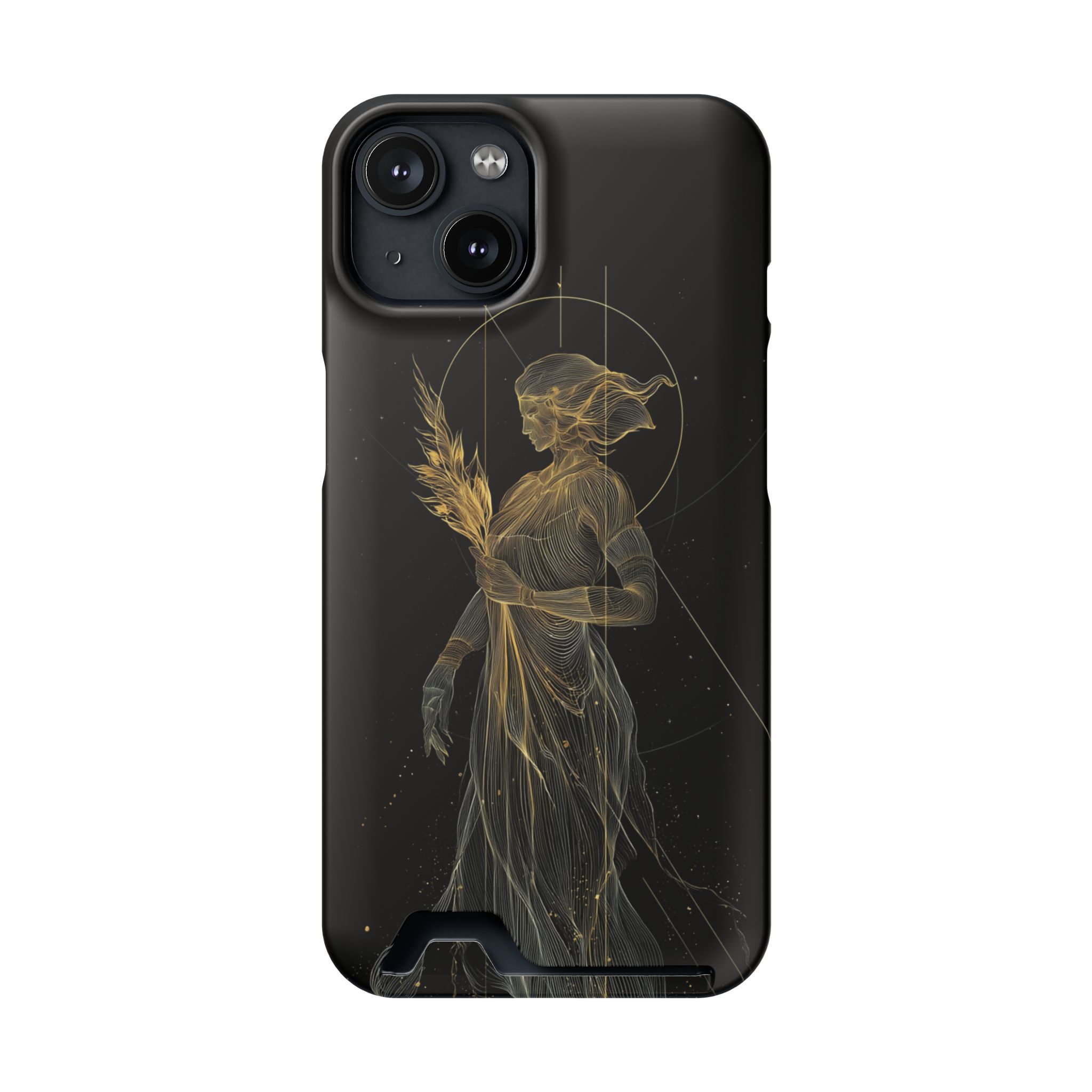 Virgo Zodiac Phone Case with Card Holder – Celestial Gold Maiden - Image 89