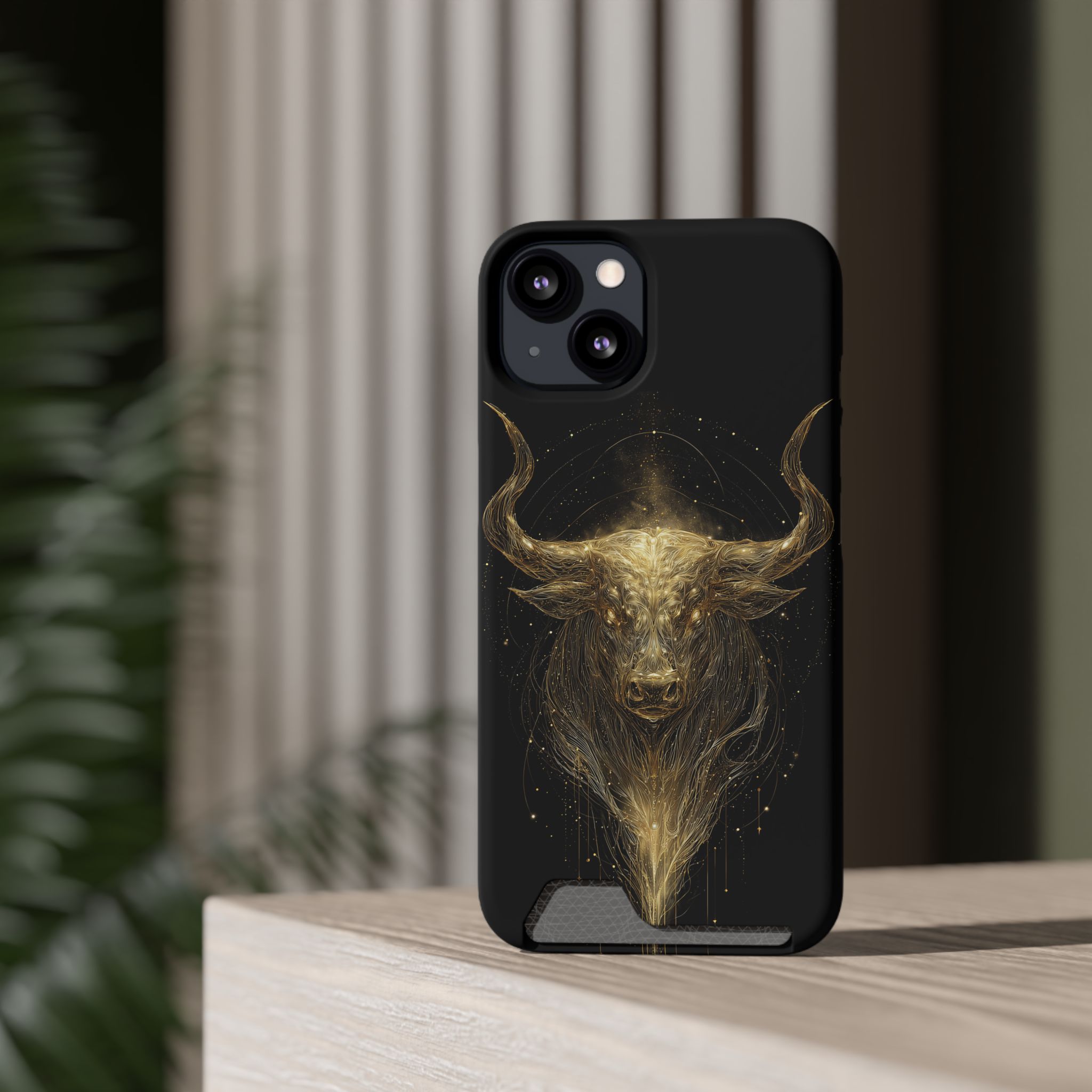 Taurus Zodiac Phone Case with Card Holder – Celestial Gold Bull - Image 32