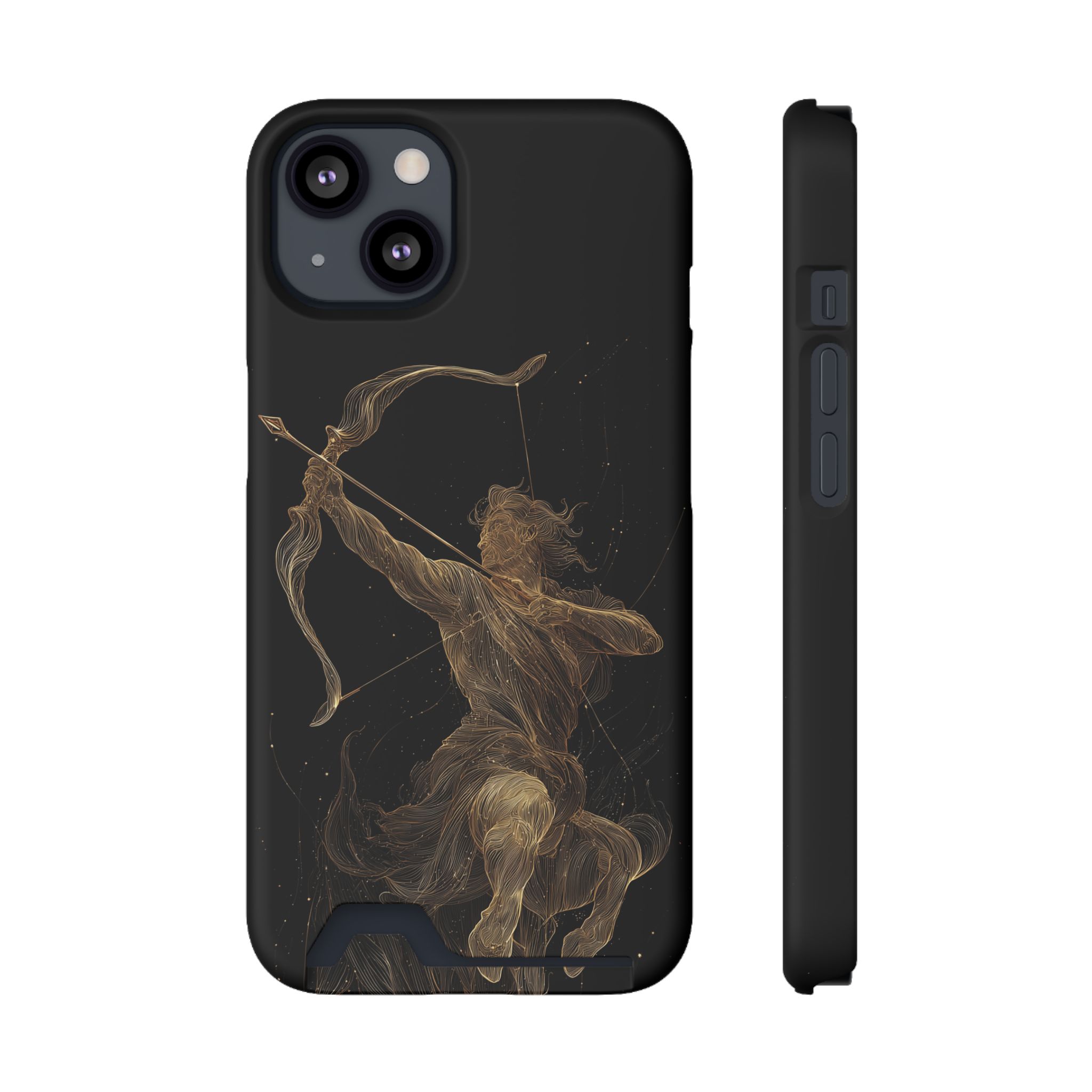 Sagittarius Zodiac Phone Case with Card Holder – Celestial Gold Archer - Image 29