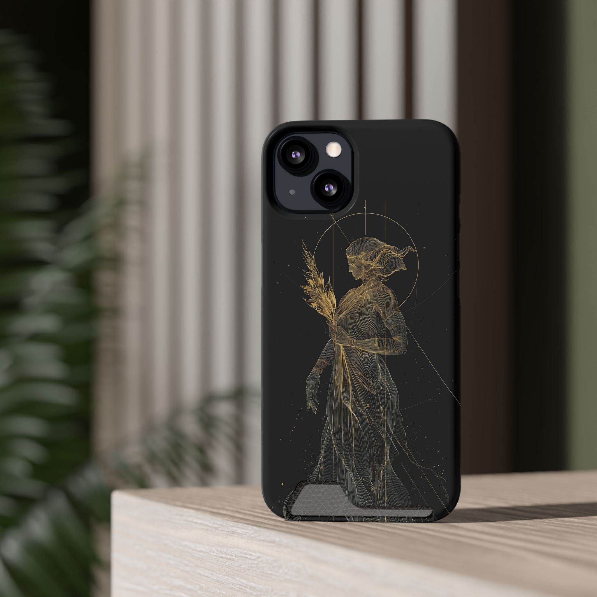 Virgo Zodiac Phone Case with Card Holder – Celestial Gold Maiden - Image 28