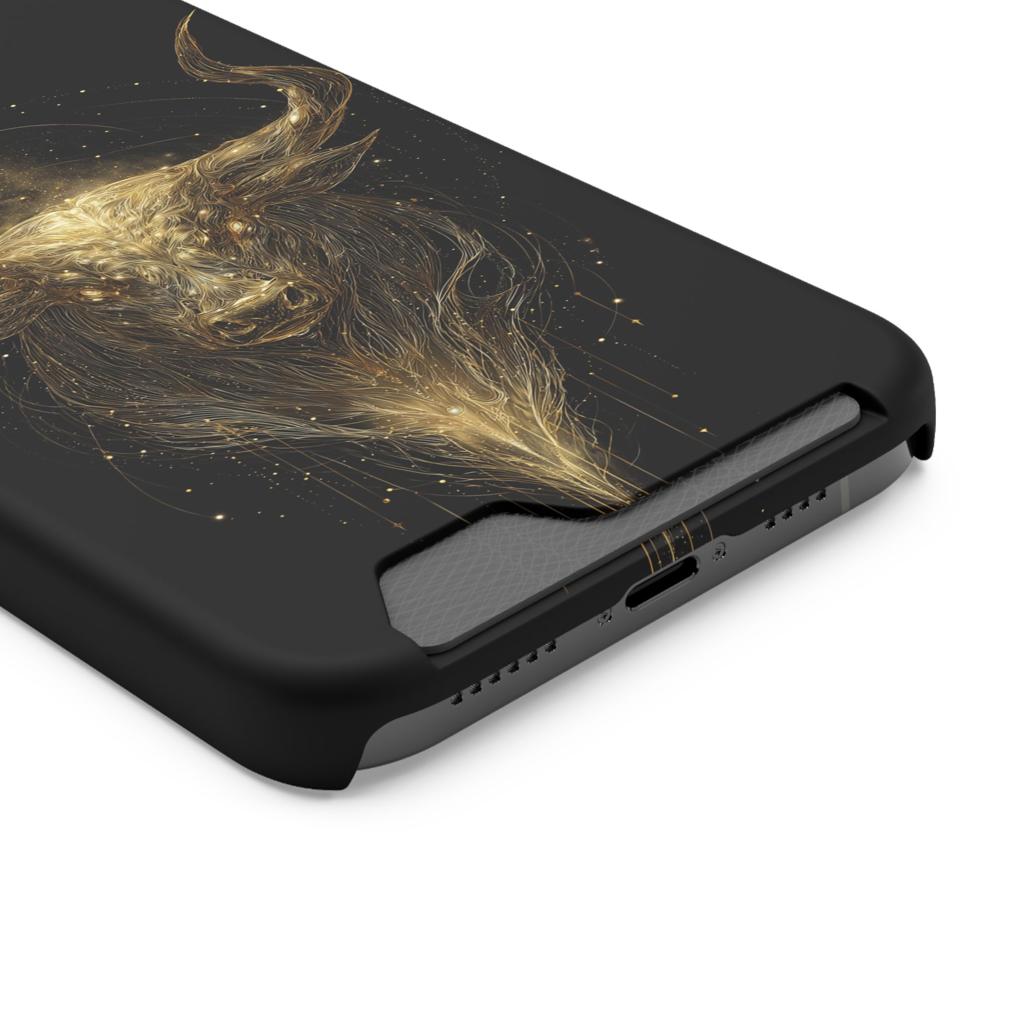 Taurus Zodiac Phone Case with Card Holder – Celestial Gold Bull - Image 54