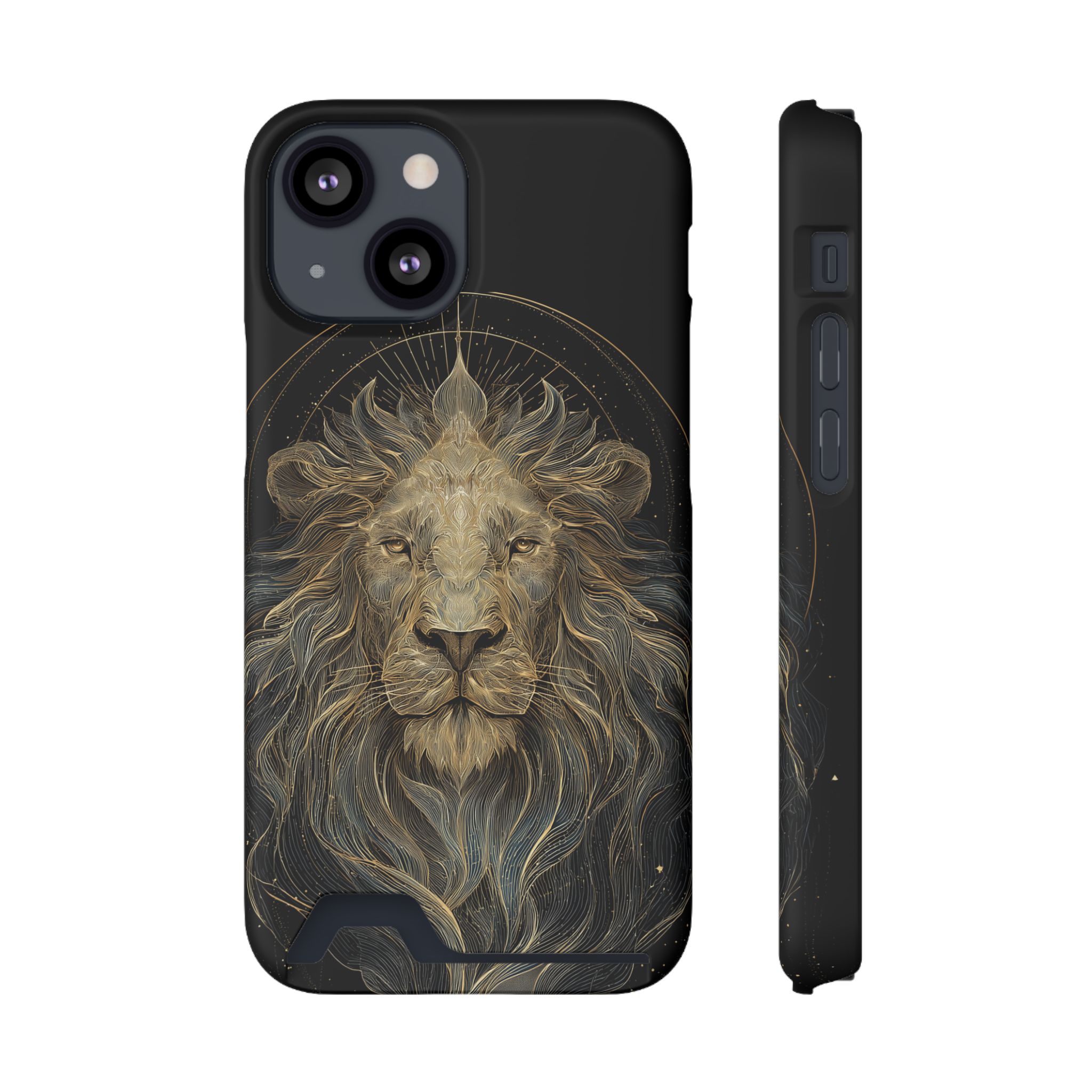 Leo Zodiac Phone Case with Card Holder – Celestial Gold Lion - Image 37