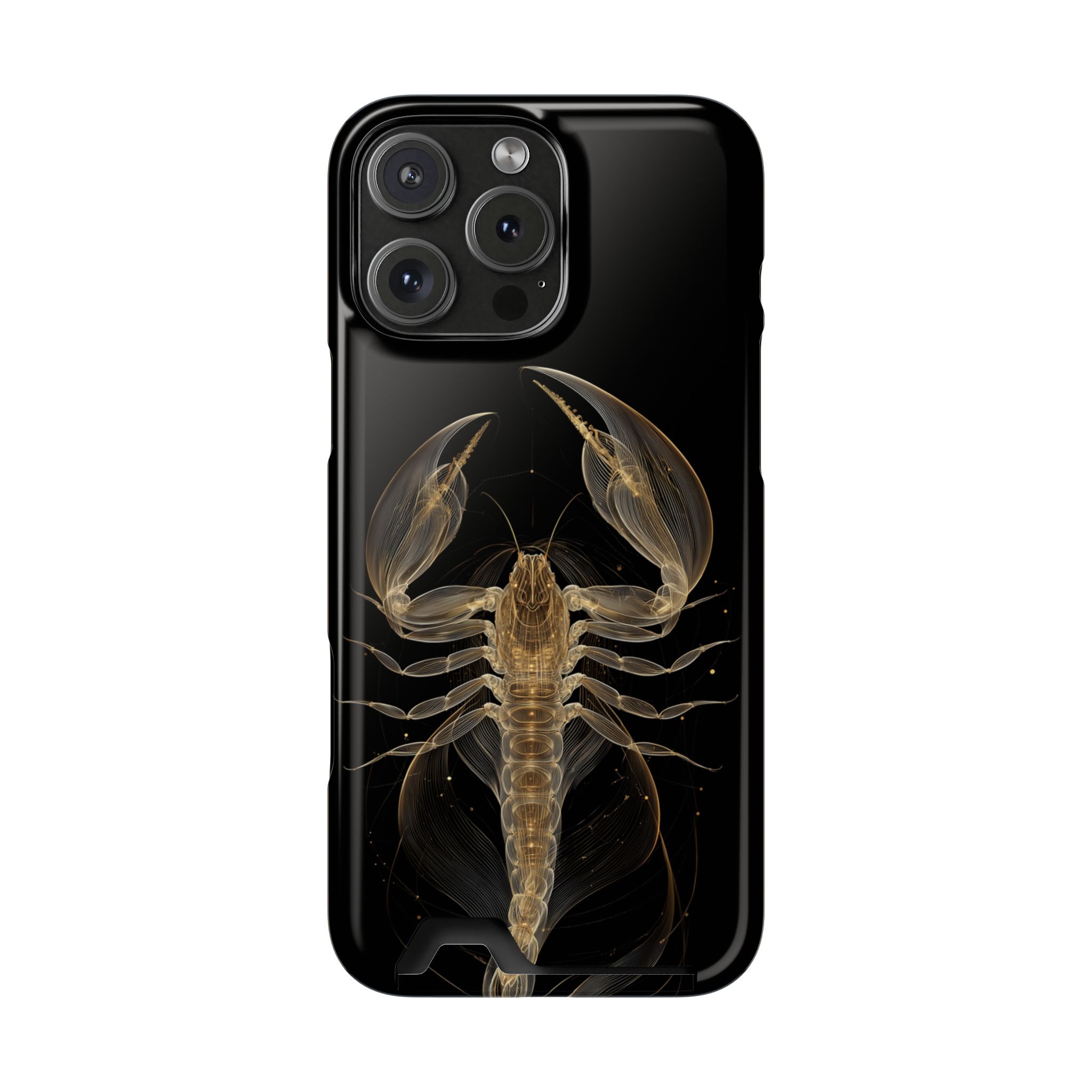 Scorpio Zodiac Phone Case with Card Holder – Celestial Gold Scorpion - Image 111