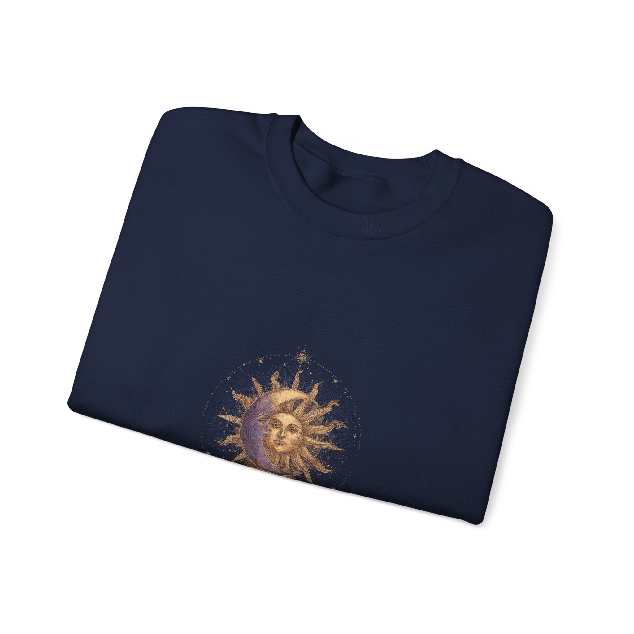 Celestial Sun & Moon Sweatshirt – Gold Cosmic Astrology Crewneck - Image 7