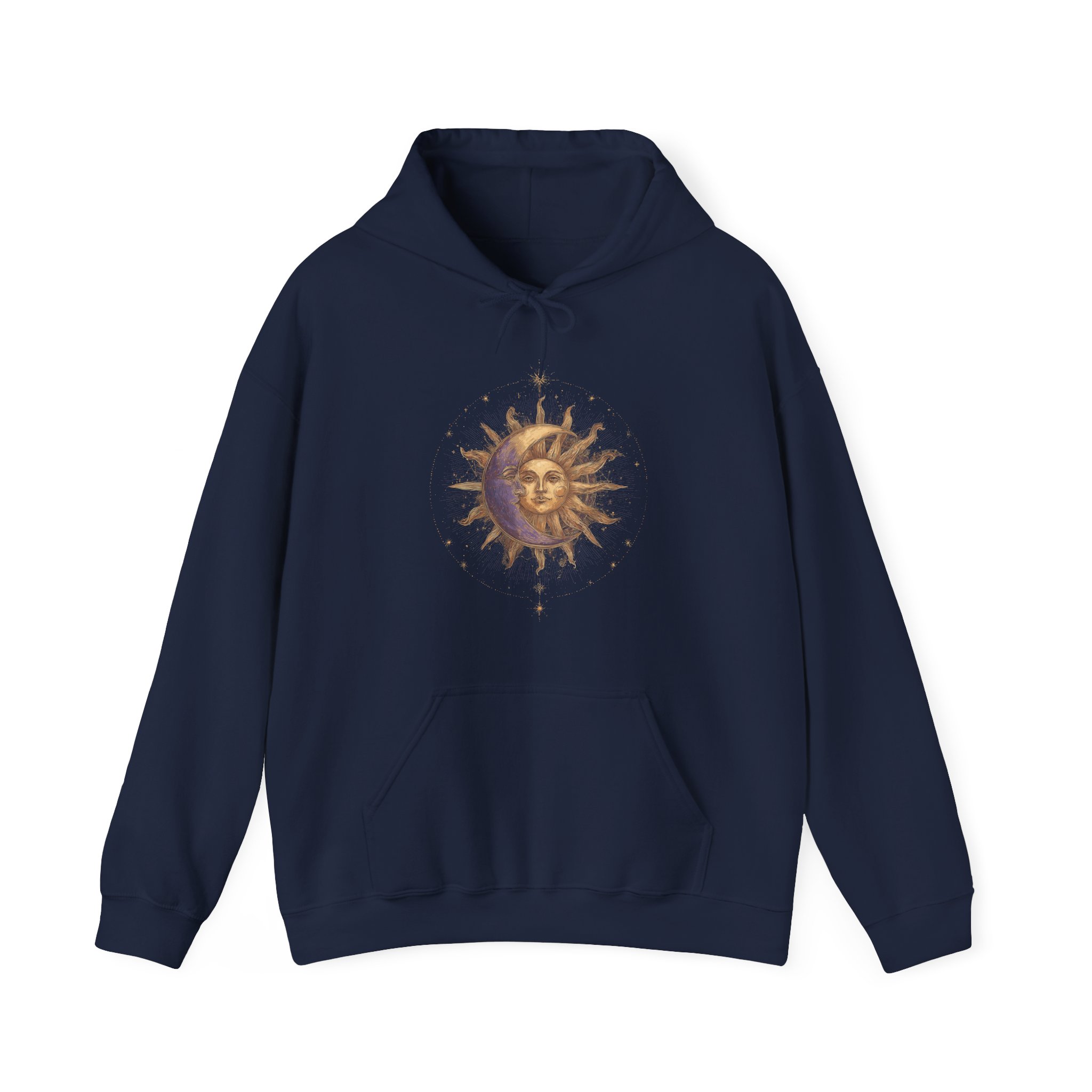 Celestial Sun & Moon Hoodie – Gold Cosmic Astrology Unisex Jumper - Image 5