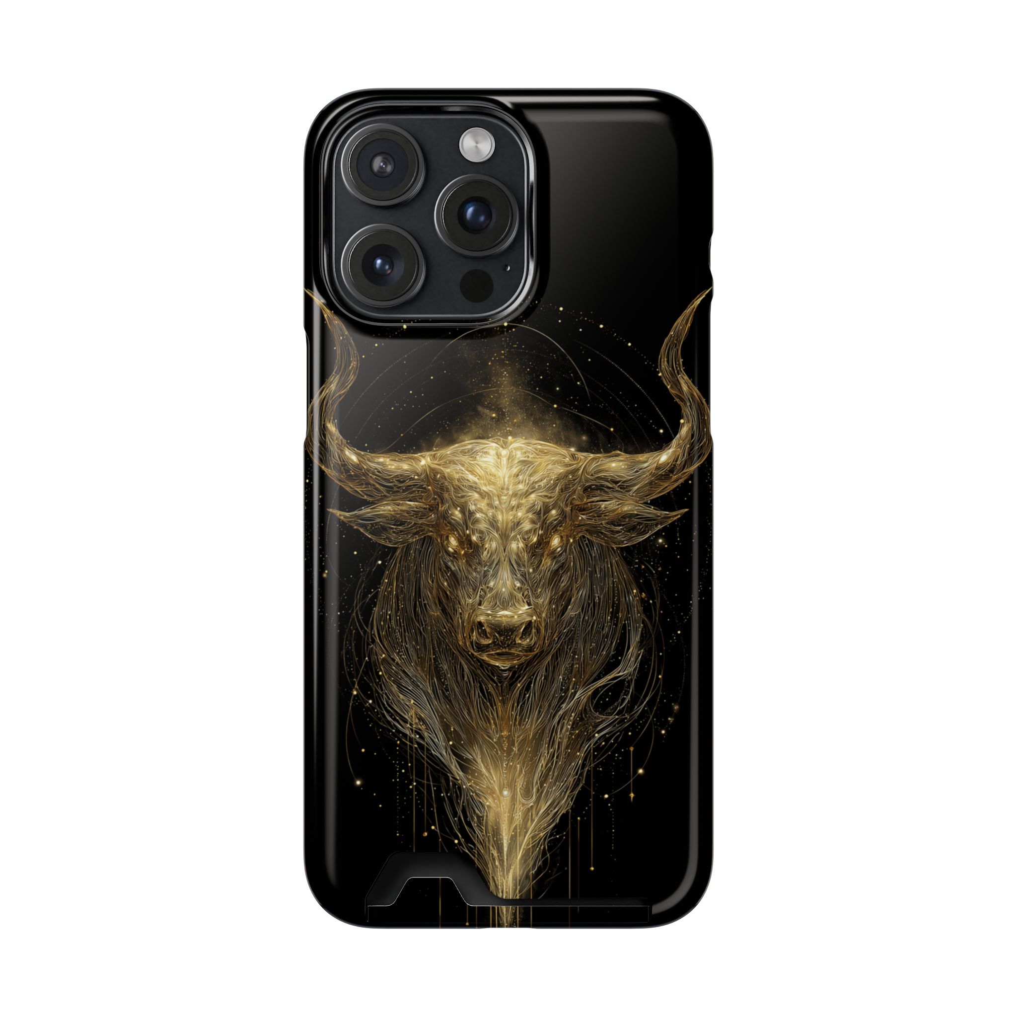 Taurus Zodiac Phone Case with Card Holder – Celestial Gold Bull - Image 103