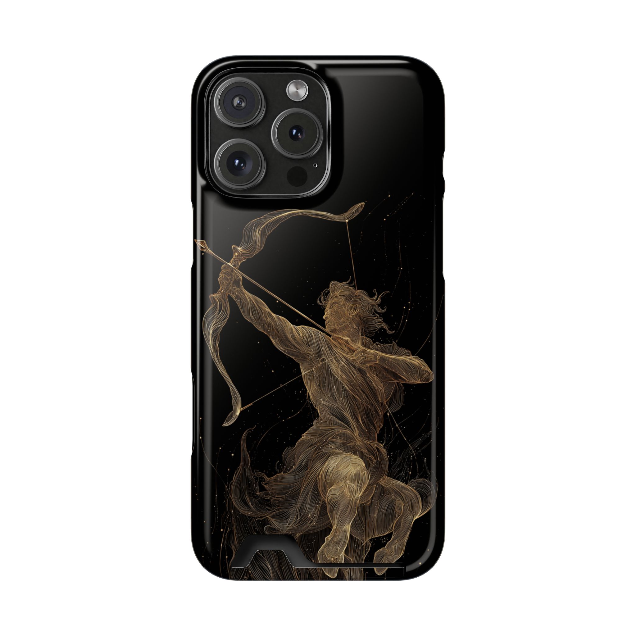 Sagittarius Zodiac Phone Case with Card Holder – Celestial Gold Archer - Image 111