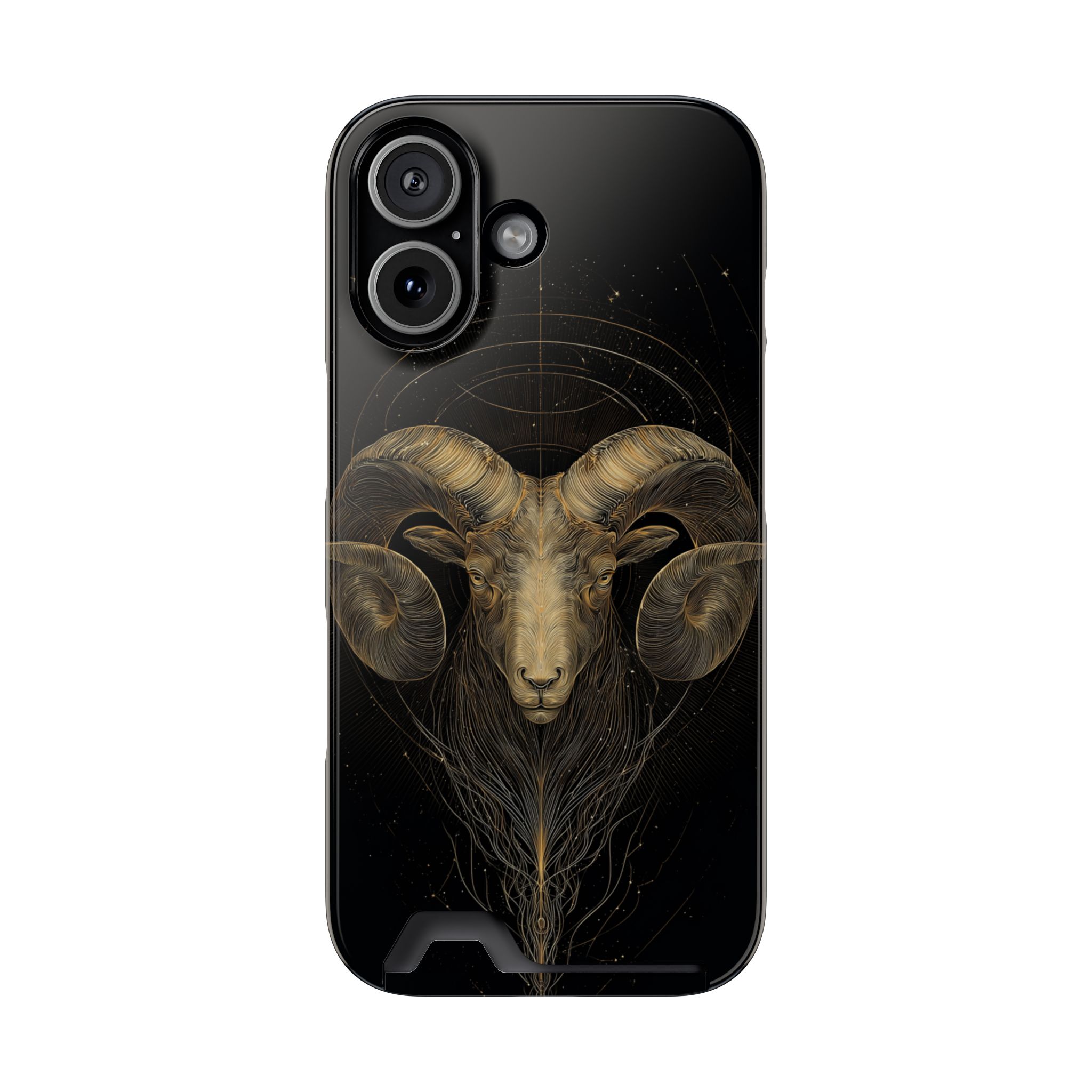 Aries Zodiac Phone Case with Card Holder – Celestial Gold Constellation - Image 85