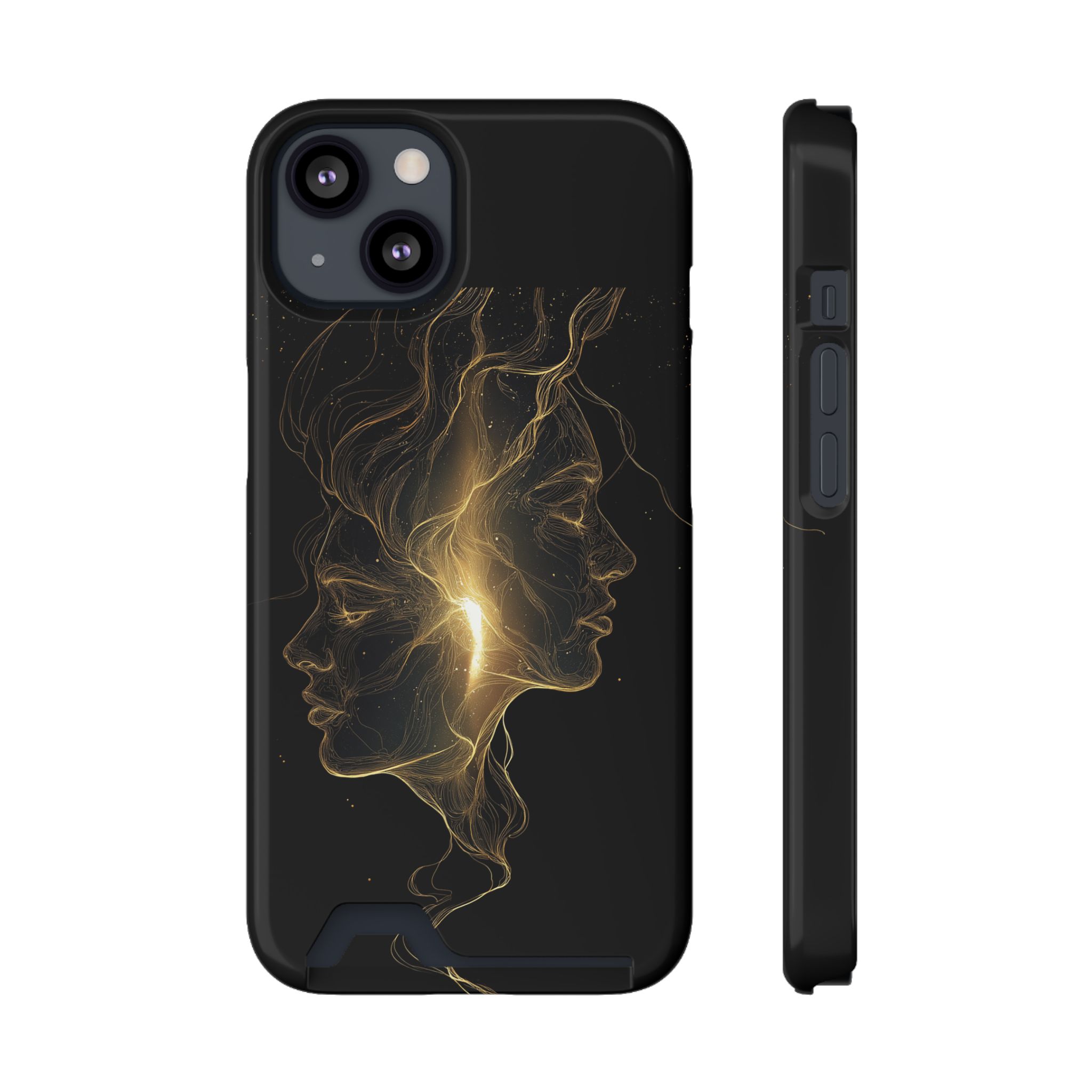 Gemini Zodiac Phone Case with Card Holder – Celestial Gold Twins - Image 25