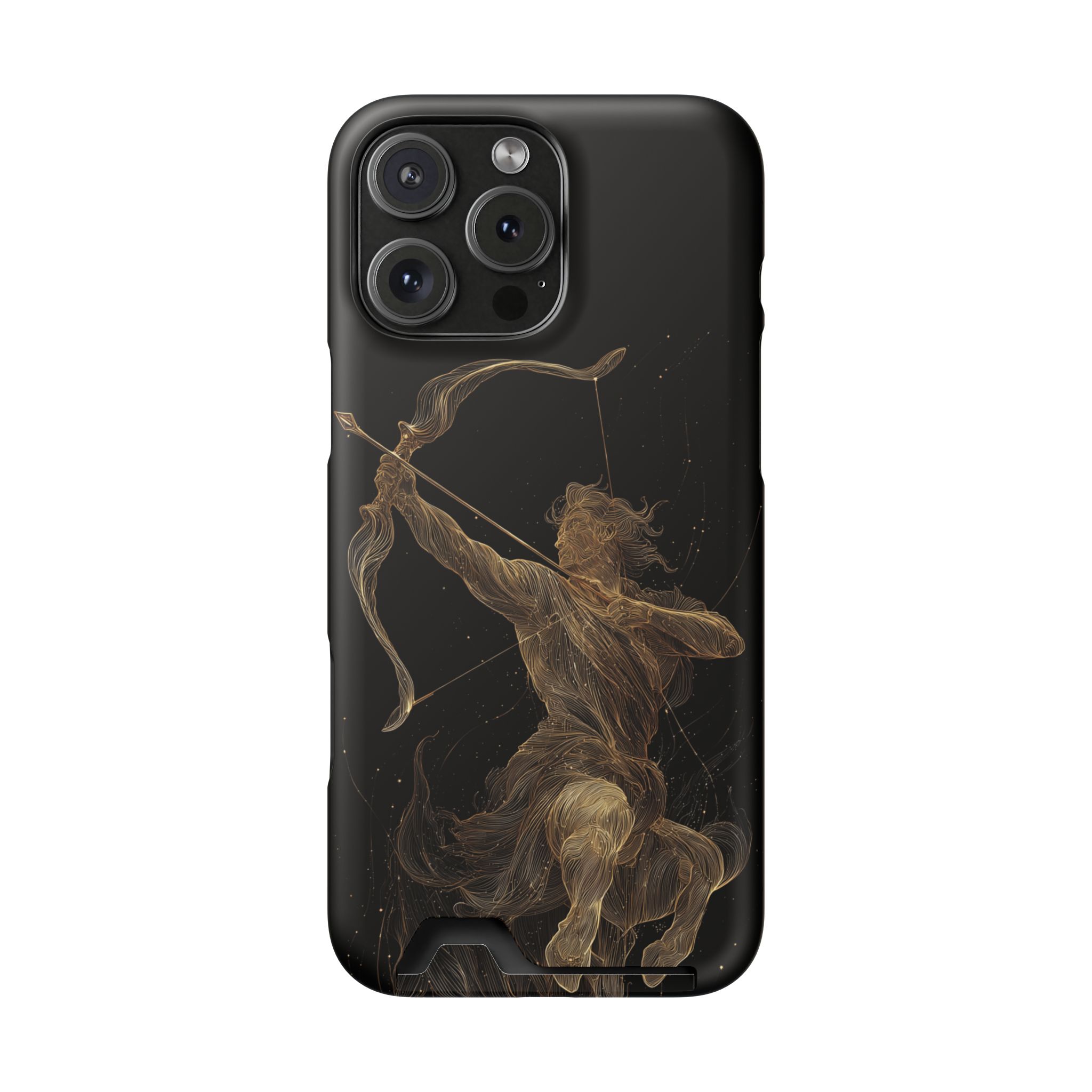 Sagittarius Zodiac Phone Case with Card Holder – Celestial Gold Archer - Image 112