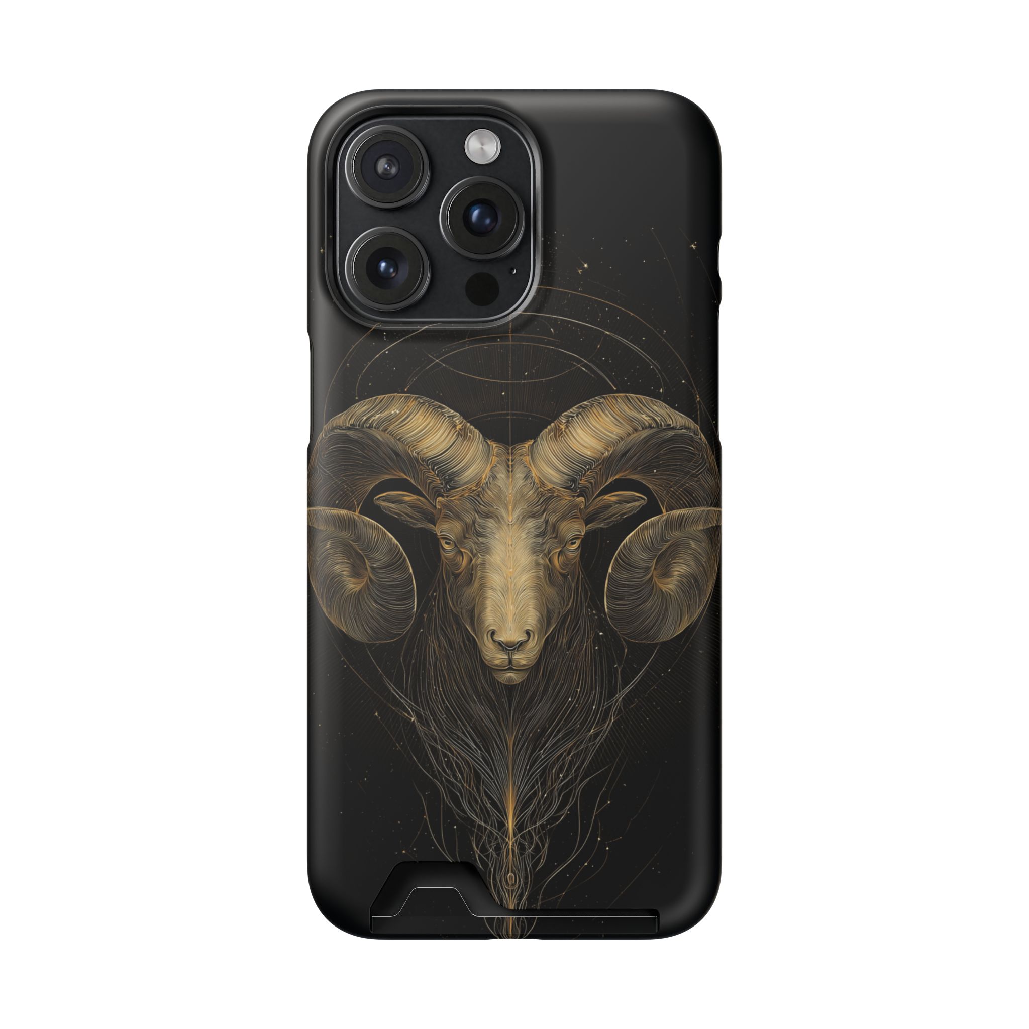 Aries Zodiac Phone Case with Card Holder – Celestial Gold Constellation - Image 104