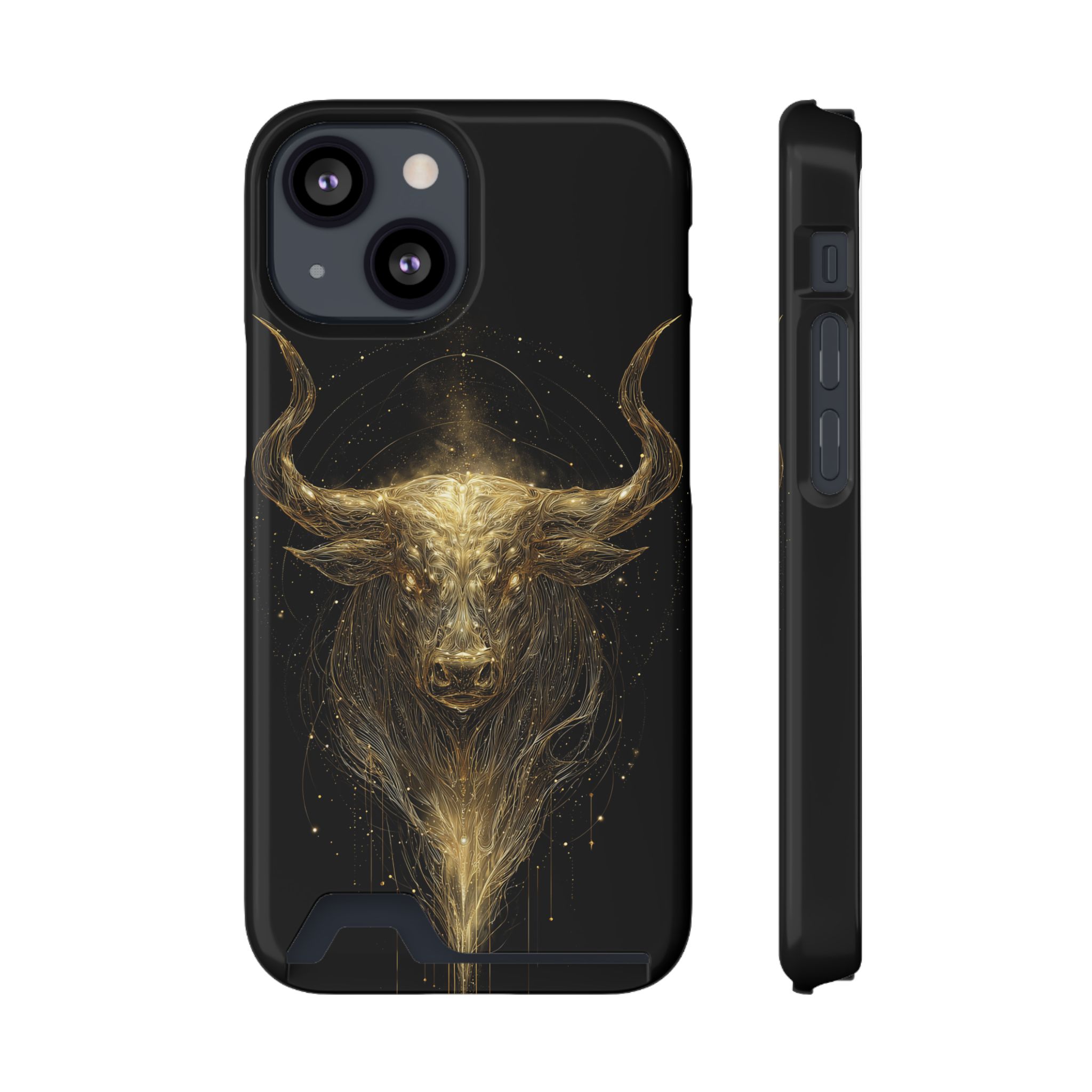 Taurus Zodiac Phone Case with Card Holder – Celestial Gold Bull - Image 33
