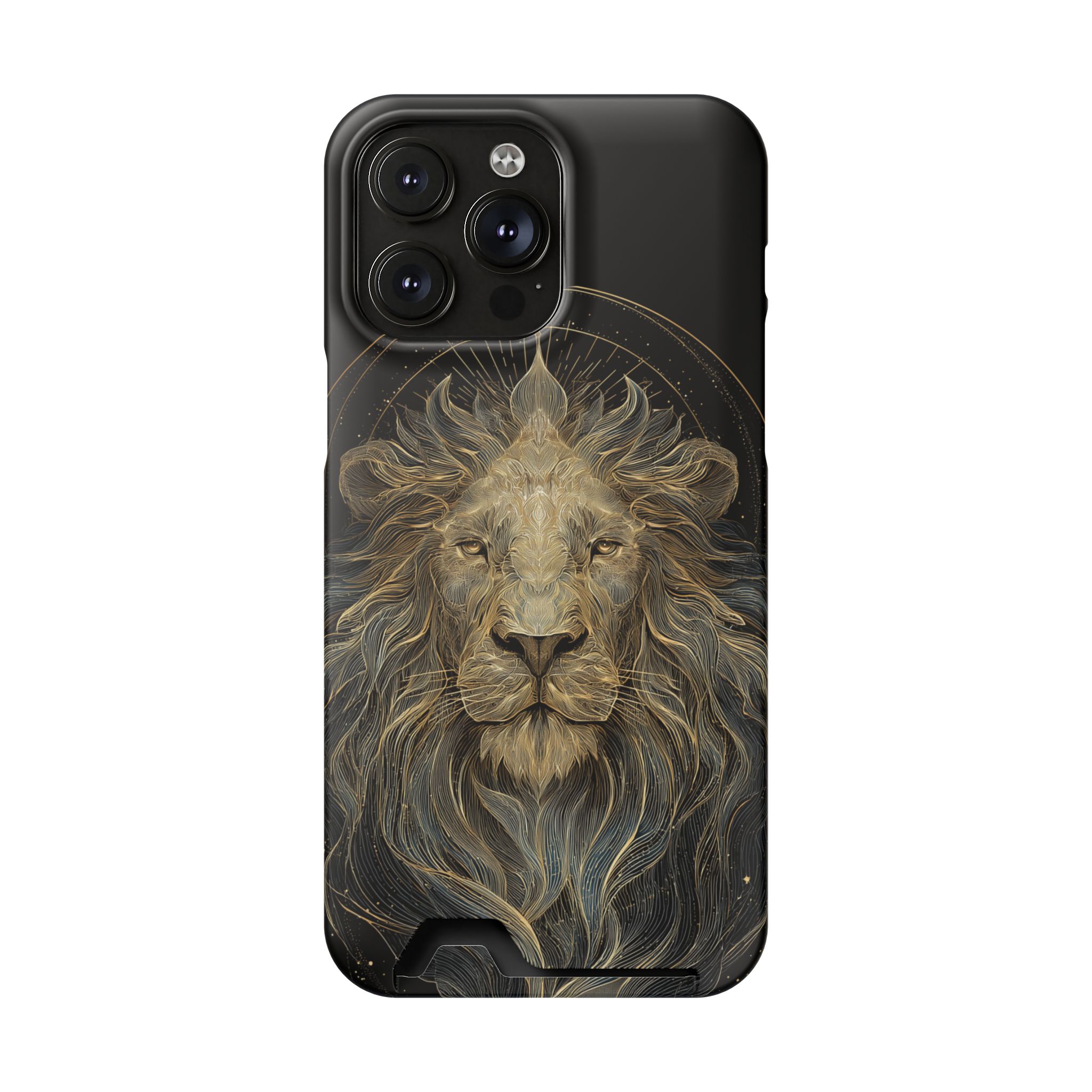 Leo Zodiac Phone Case with Card Holder – Celestial Gold Lion - Image 92
