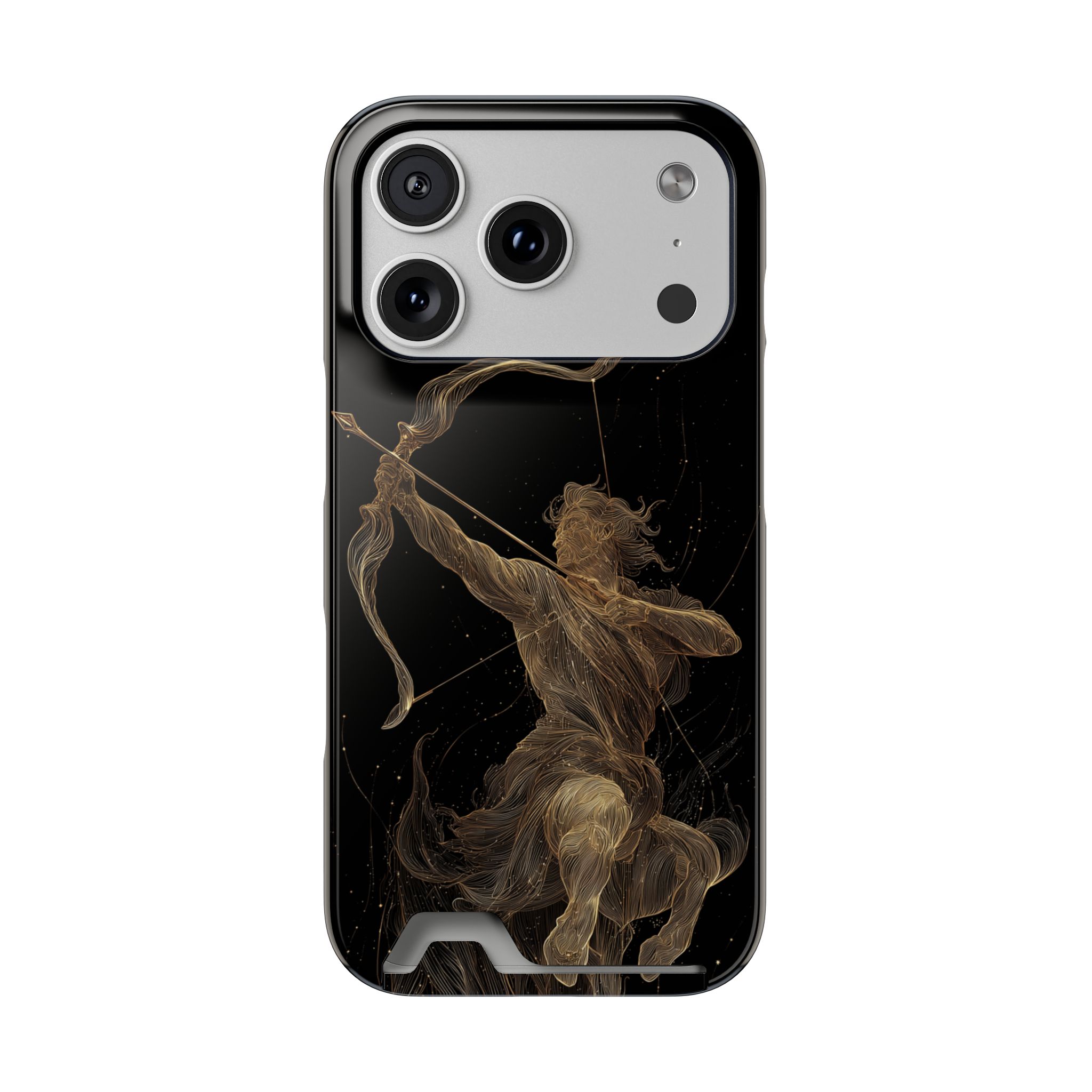 Sagittarius Zodiac Phone Case with Card Holder – Celestial Gold Archer - Image 87