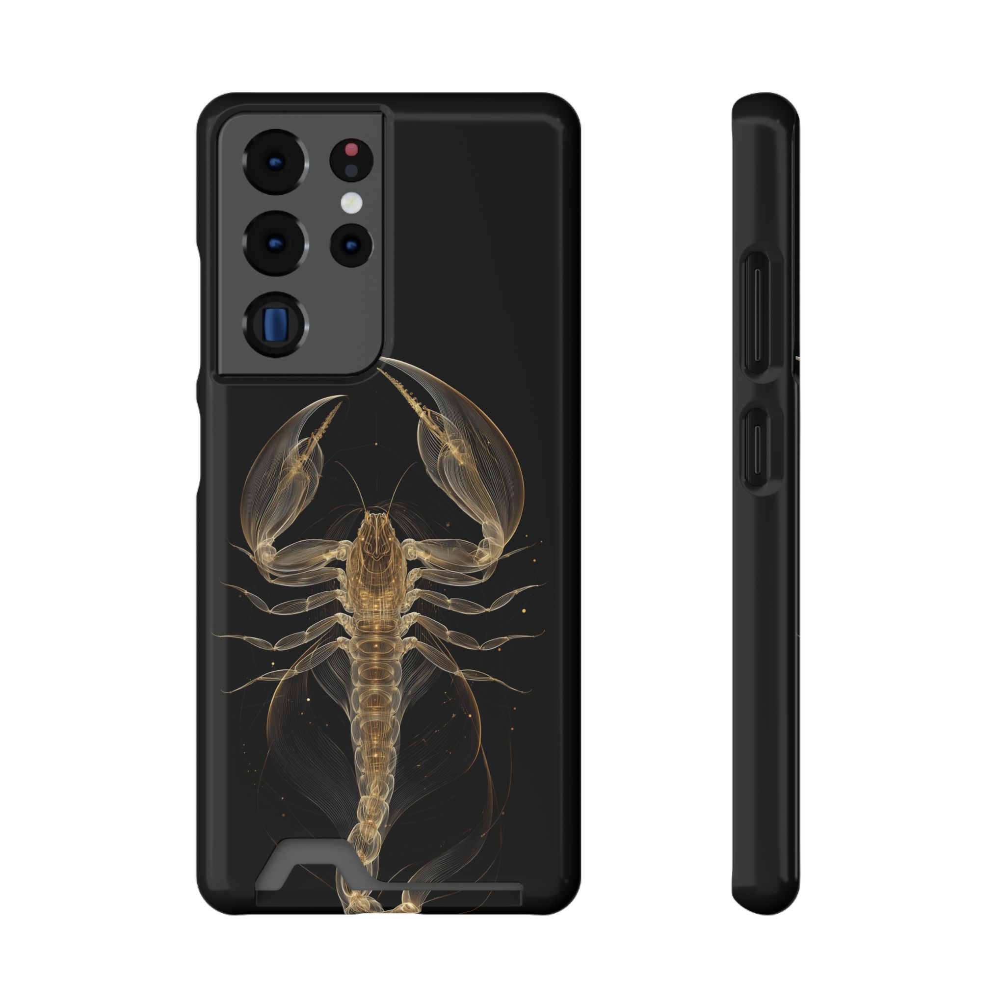 Scorpio Zodiac Phone Case with Card Holder – Celestial Gold Scorpion - Image 73