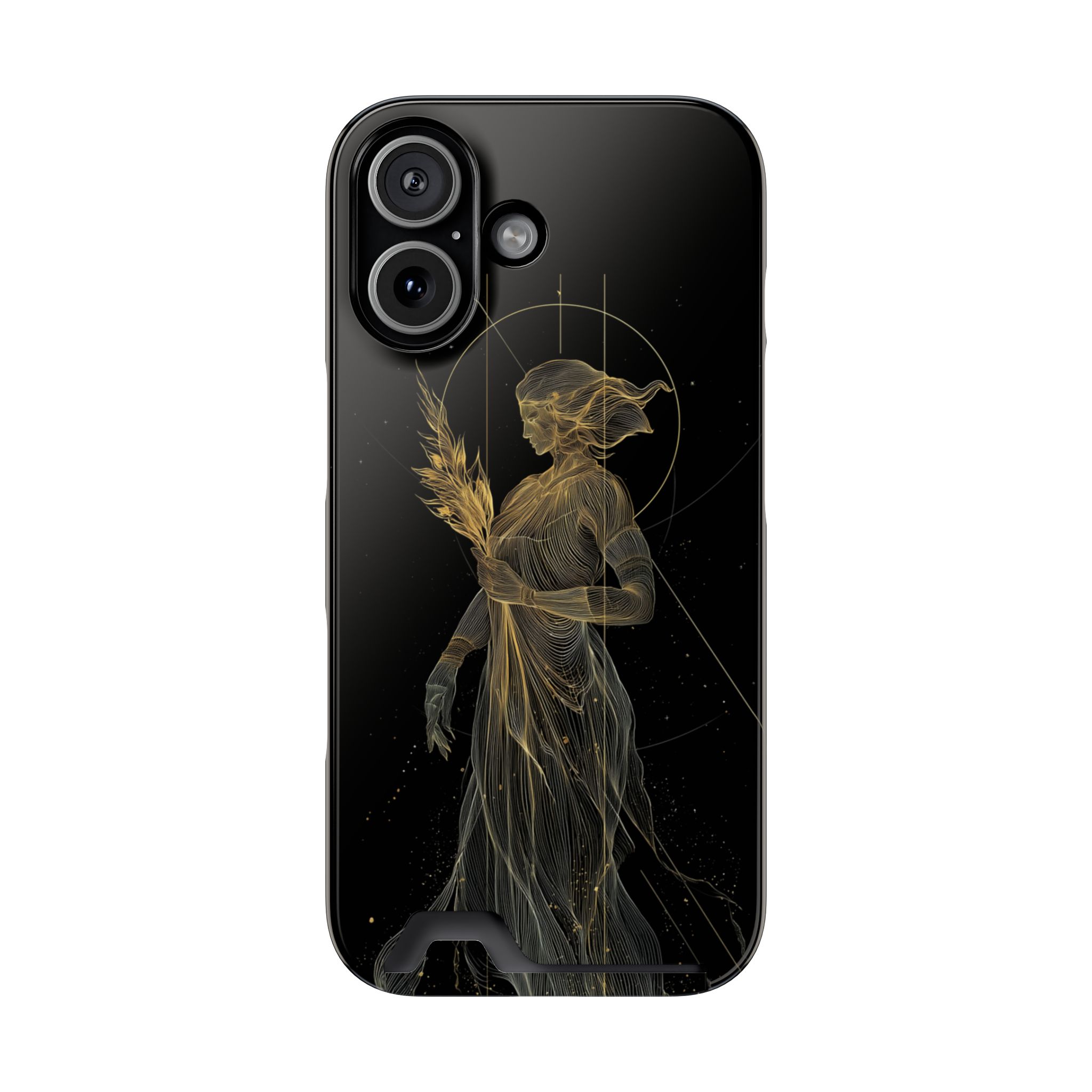 Virgo Zodiac Phone Case with Card Holder – Celestial Gold Maiden - Image 85