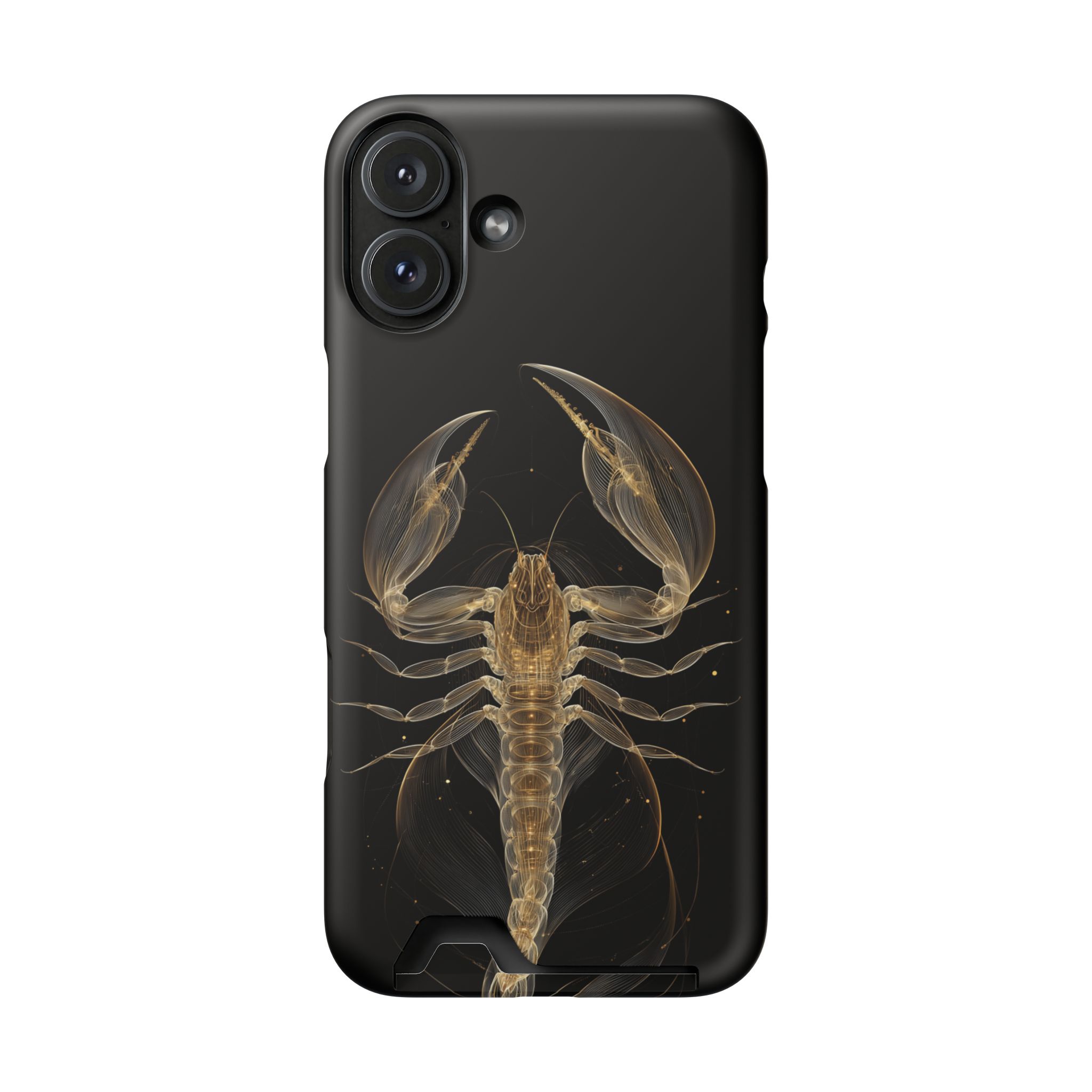 Scorpio Zodiac Phone Case with Card Holder – Celestial Gold Scorpion - Image 110