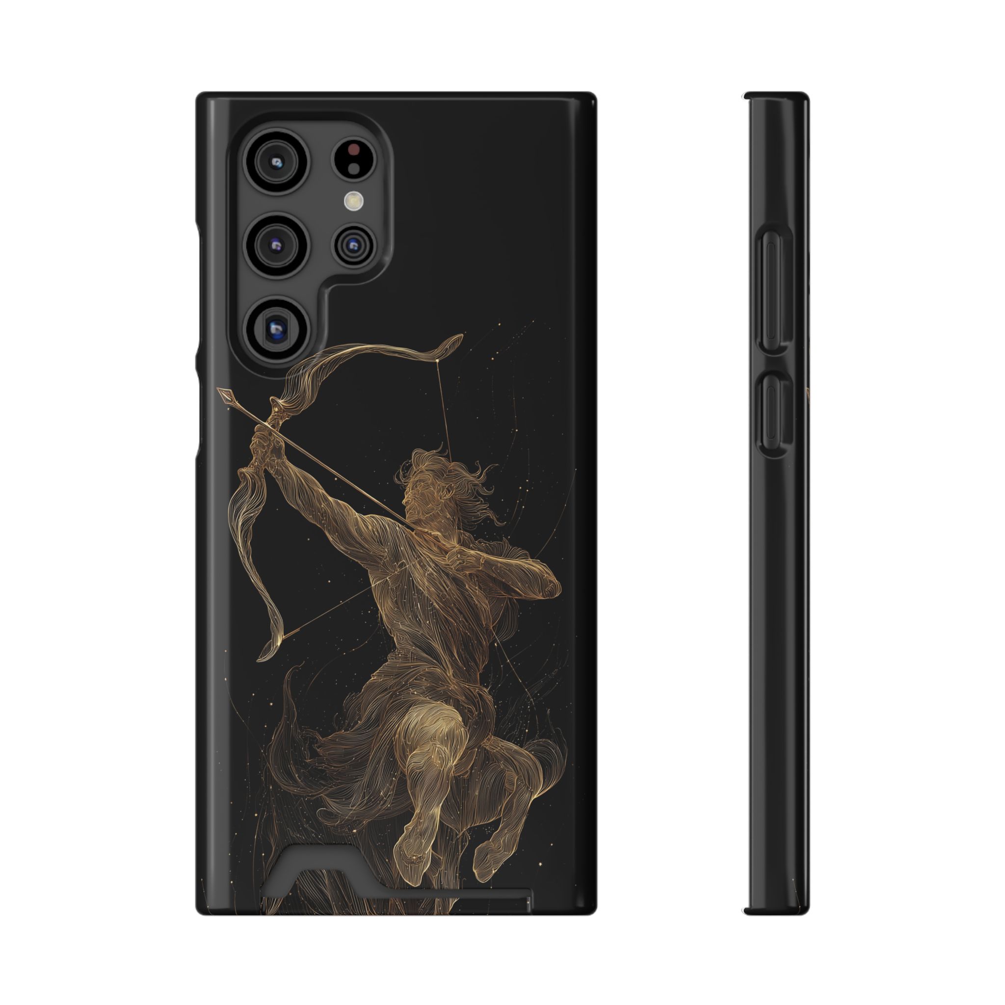 Sagittarius Zodiac Phone Case with Card Holder – Celestial Gold Archer - Image 17