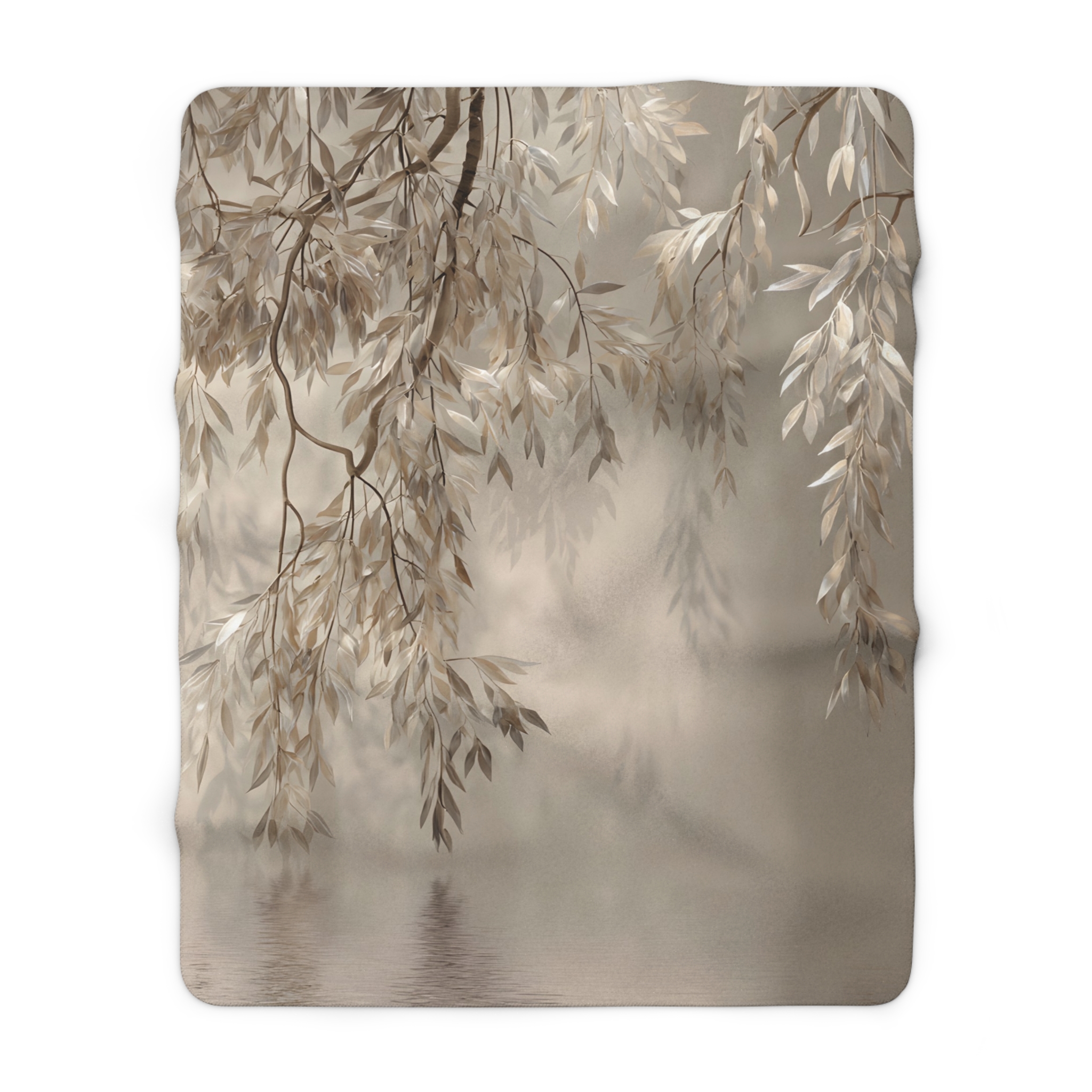 Weeping Willow Sherpa Blanket – Serene Cosmic Botanical Throw - Image 5