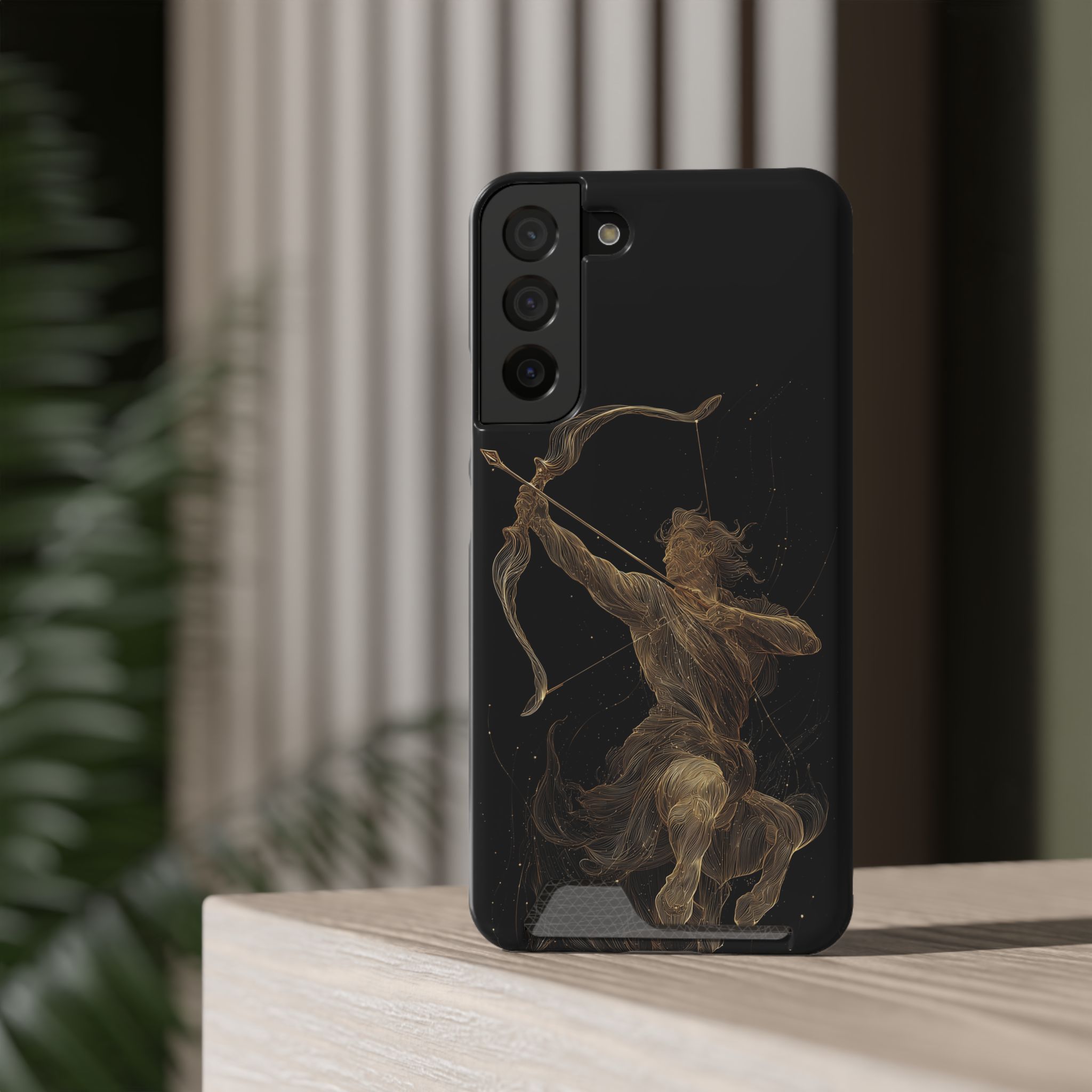 Sagittarius Zodiac Phone Case with Card Holder – Celestial Gold Archer - Image 12