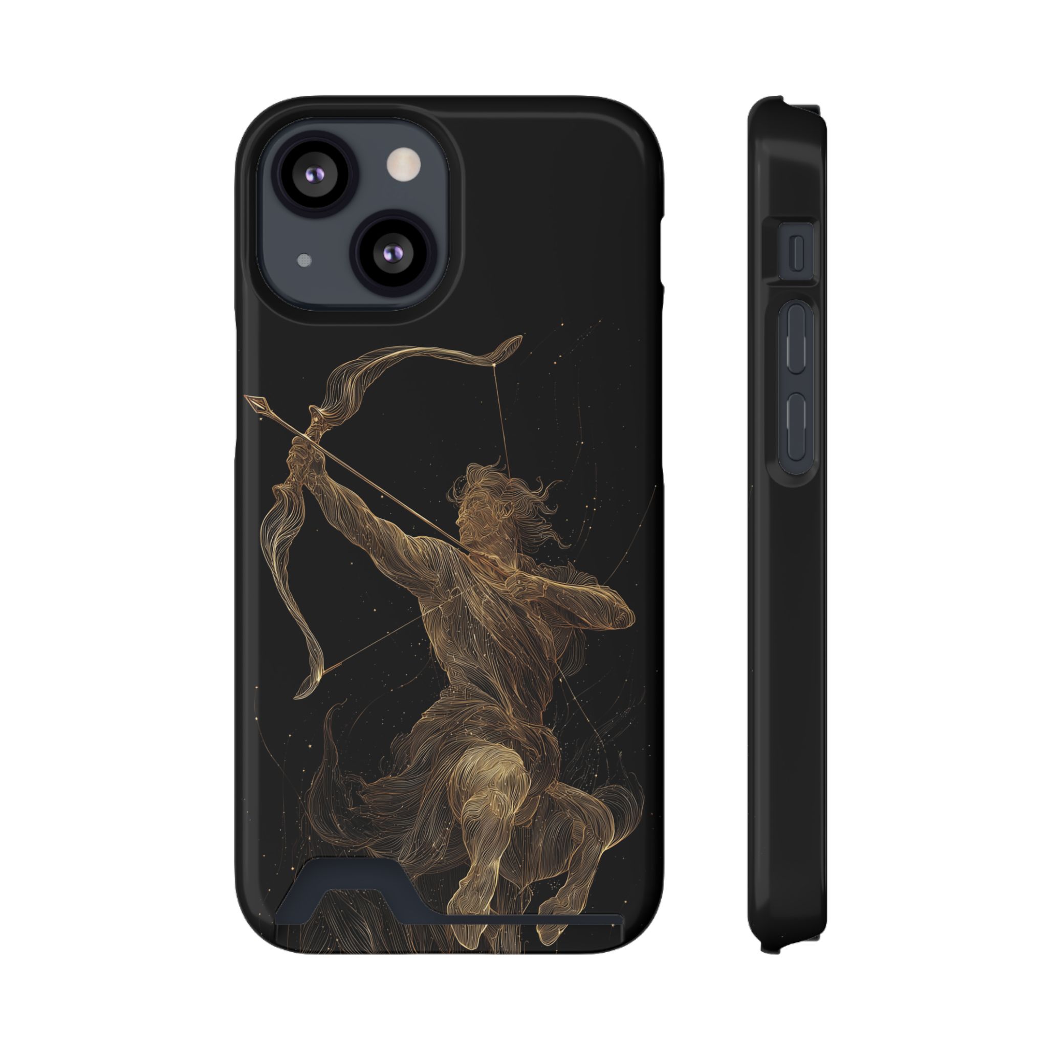 Sagittarius Zodiac Phone Case with Card Holder – Celestial Gold Archer - Image 33