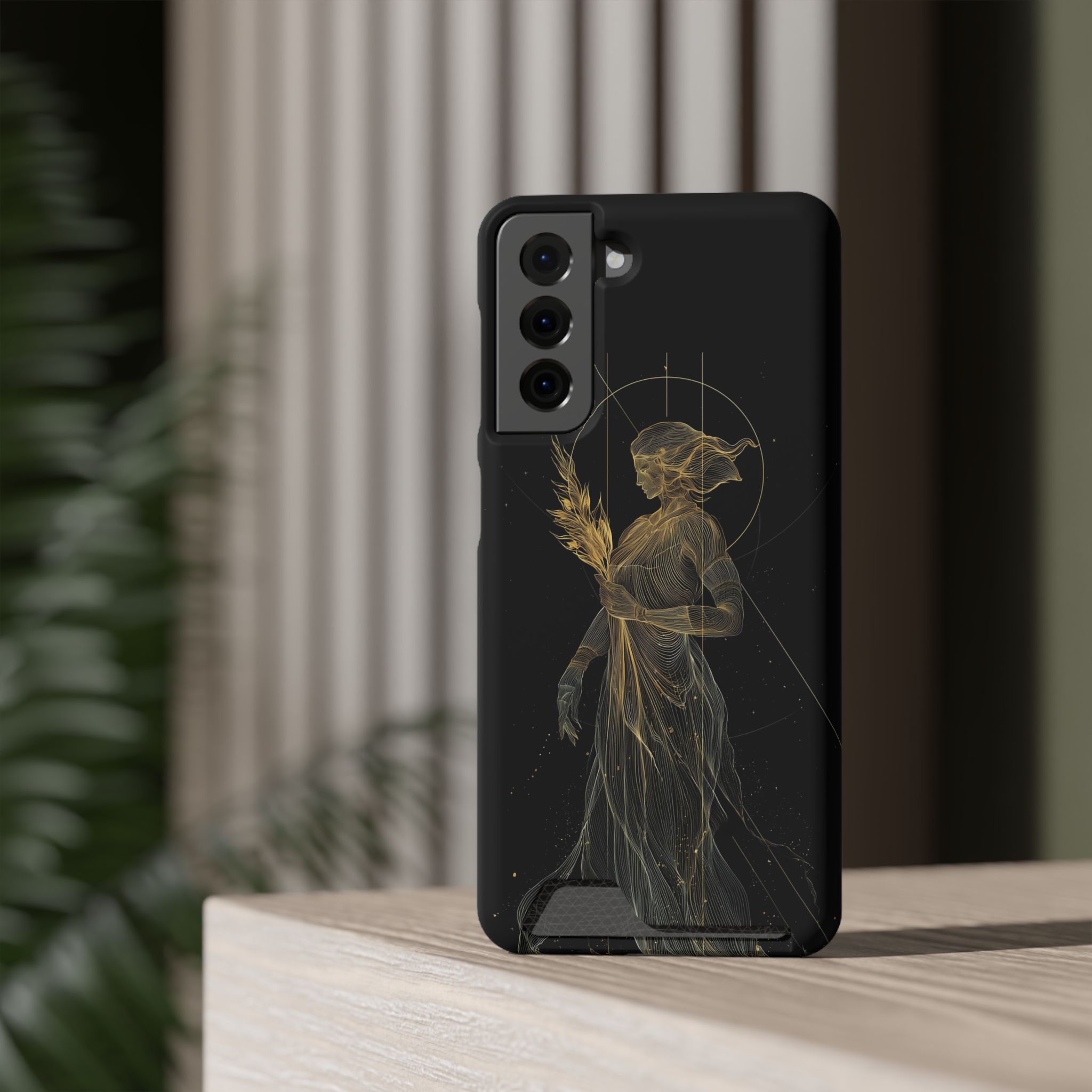 Virgo Zodiac Phone Case with Card Holder – Celestial Gold Maiden - Image 64