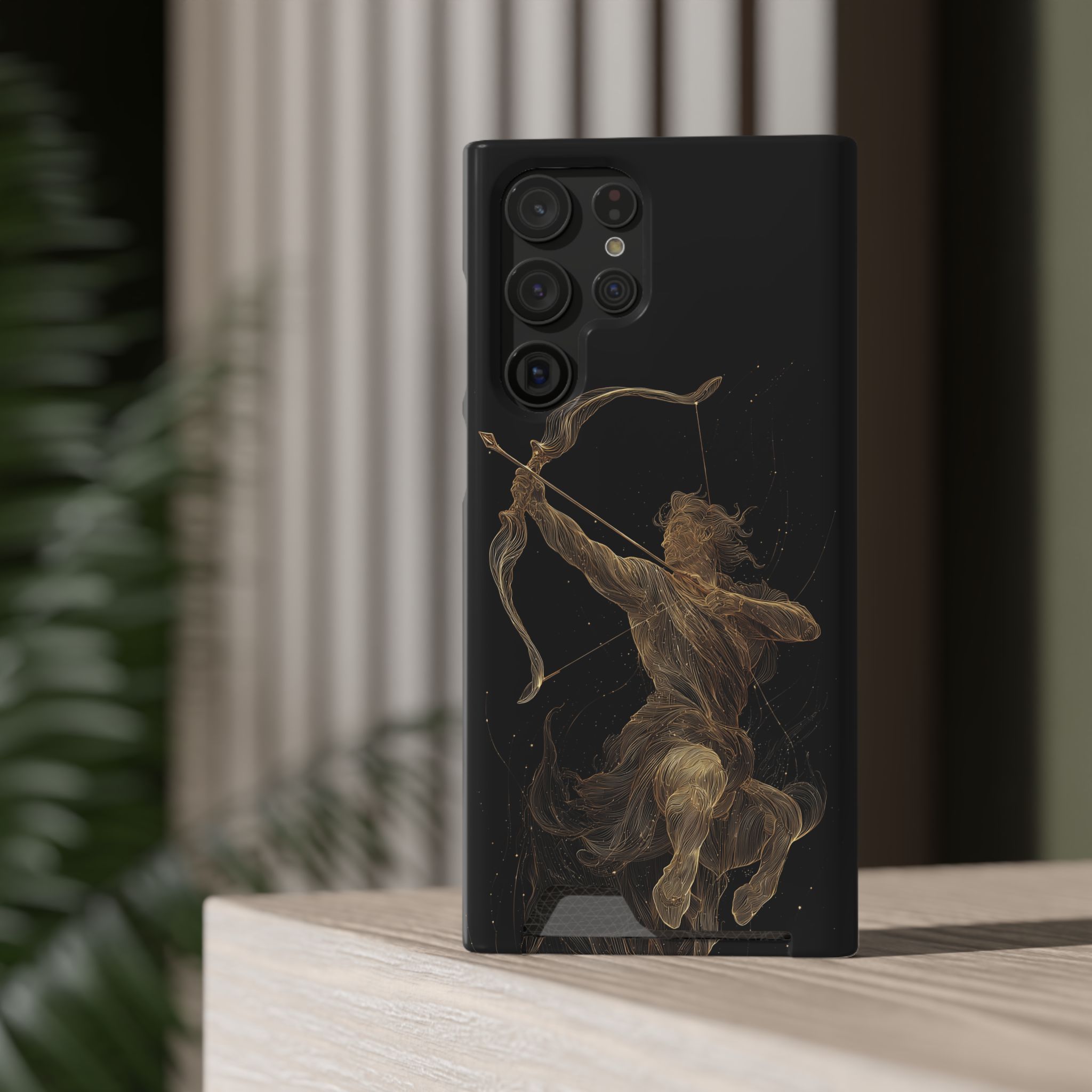Sagittarius Zodiac Phone Case with Card Holder – Celestial Gold Archer - Image 20