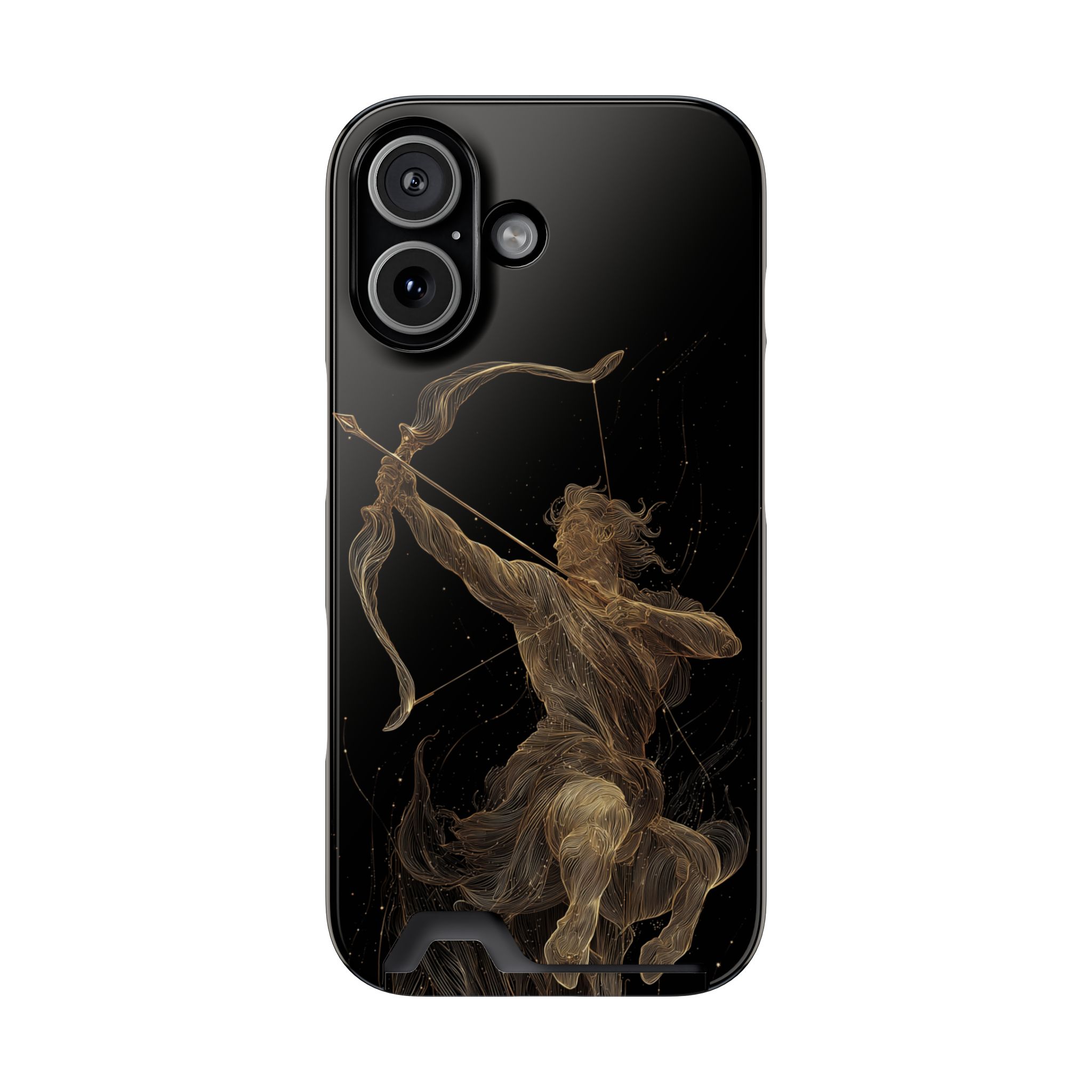 Sagittarius Zodiac Phone Case with Card Holder – Celestial Gold Archer - Image 85