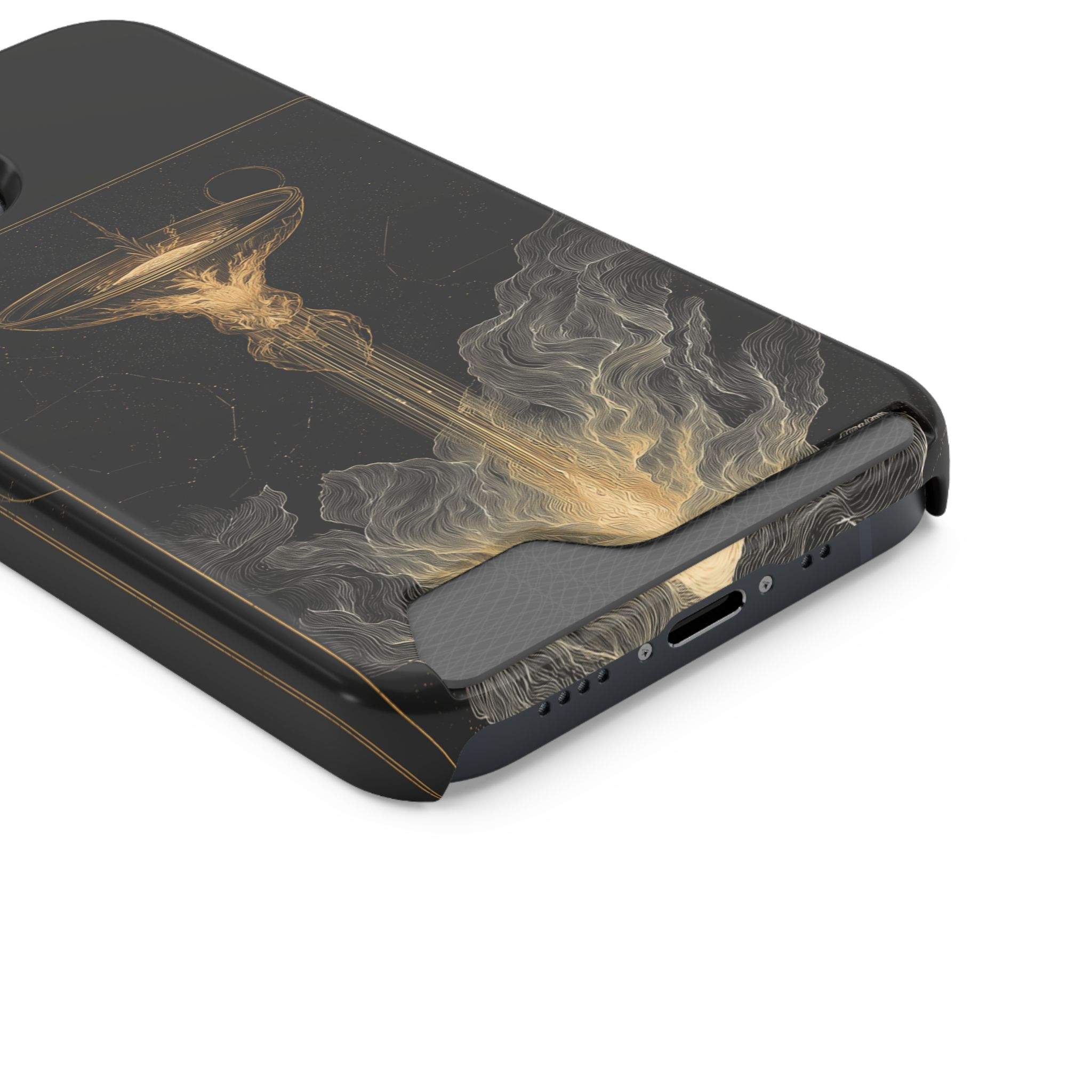 Aquarius Zodiac Phone Case with Card Holder – Celestial Gold Water Bearer - Image 34