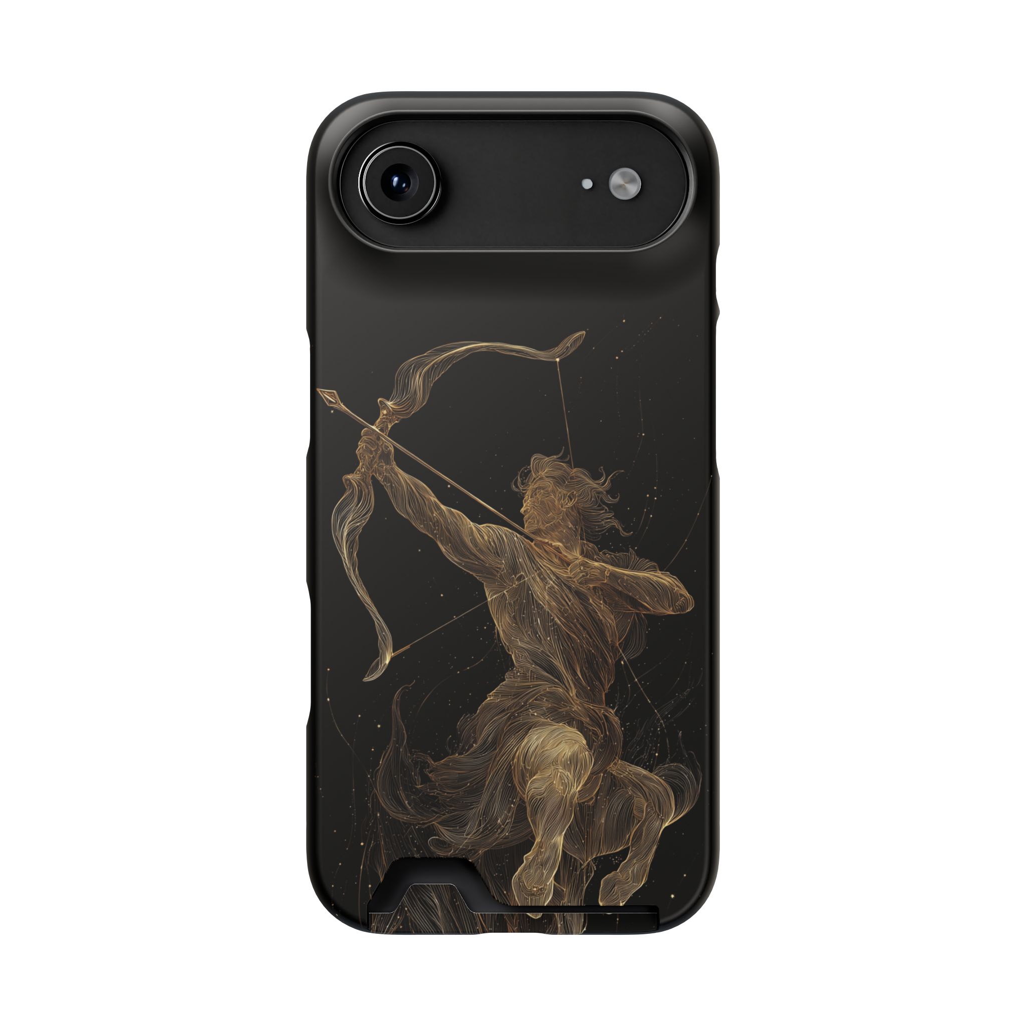 Sagittarius Zodiac Phone Case with Card Holder – Celestial Gold Archer - Image 82