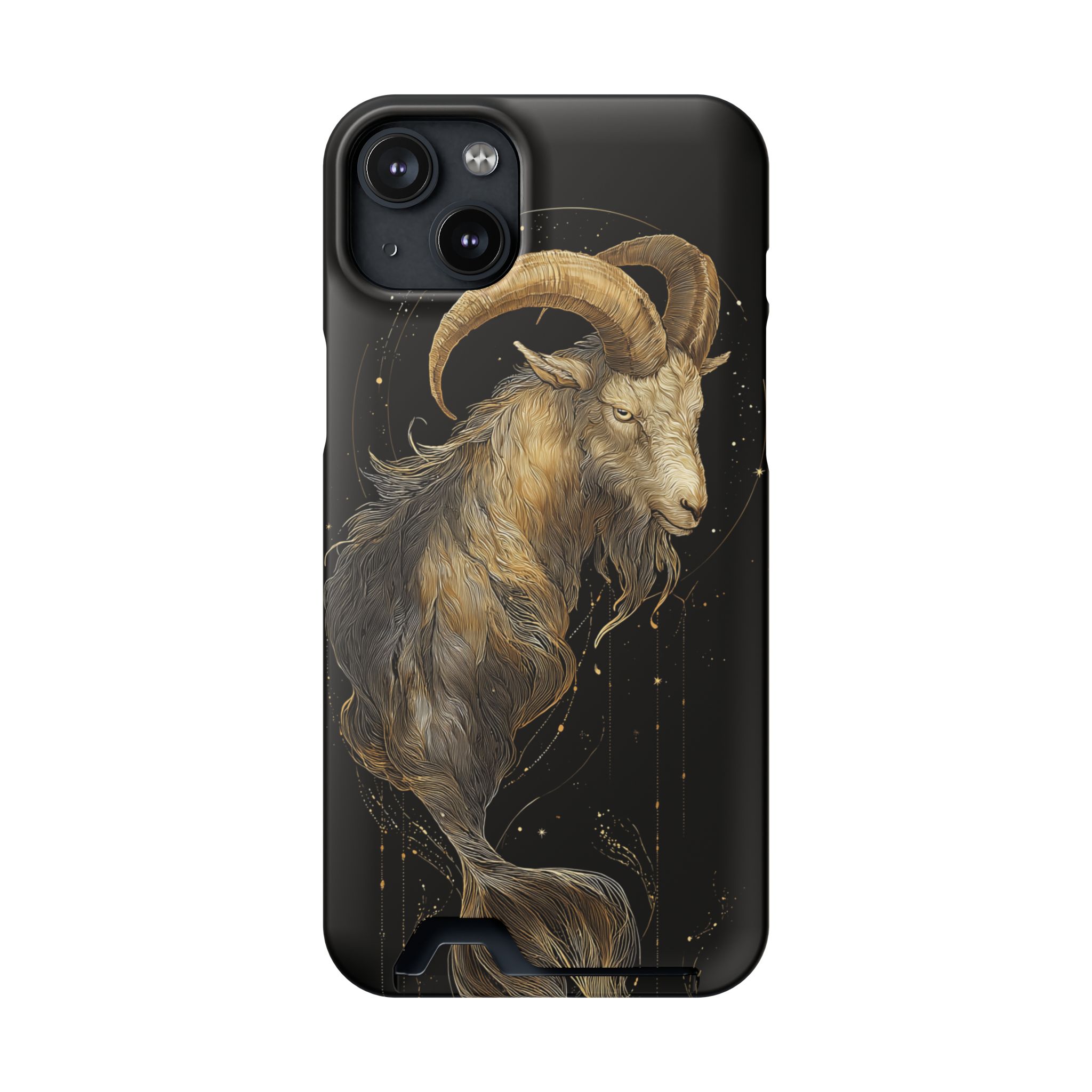 Capricorn Zodiac Phone Case with Card Holder – Celestial Gold Sea-Goat - Image 91