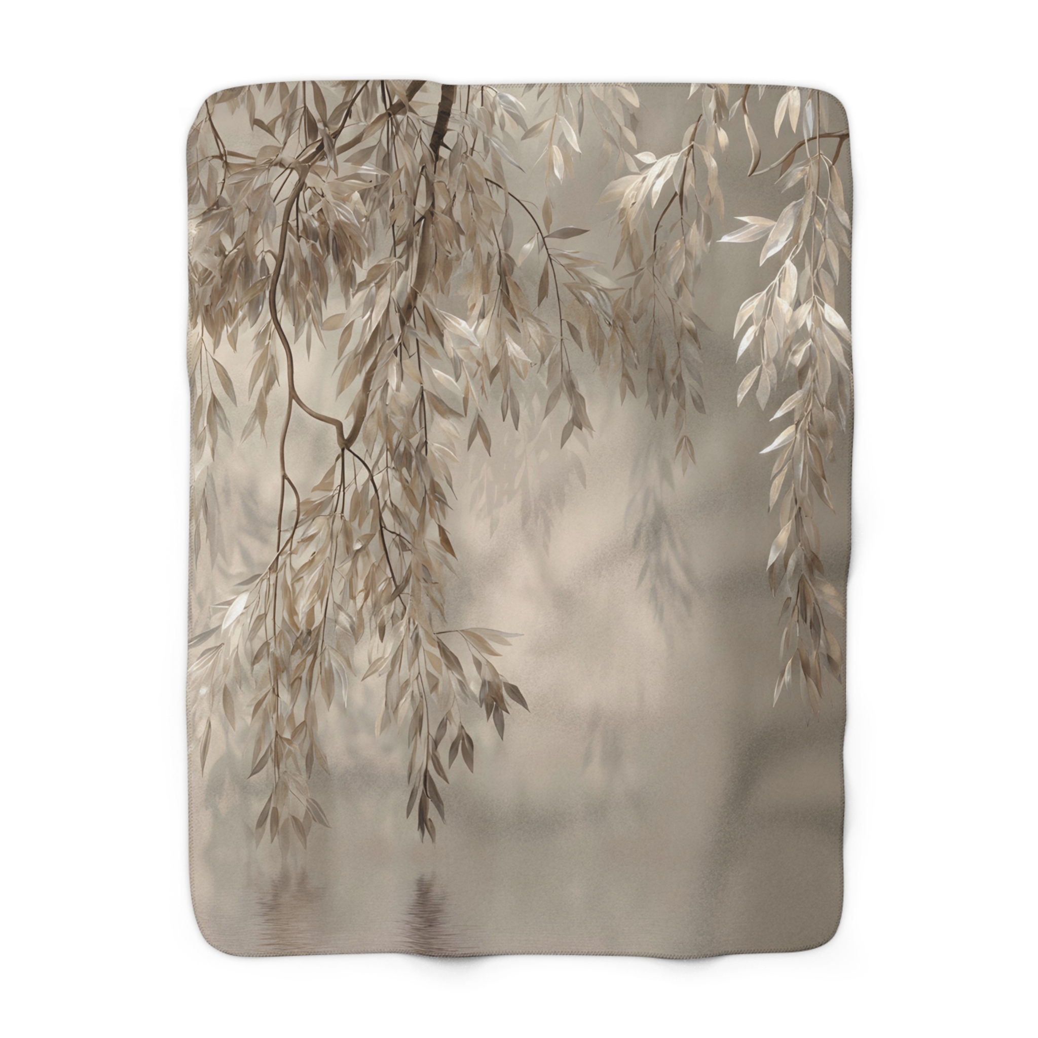 Weeping Willow Sherpa Blanket – Serene Cosmic Botanical Throw