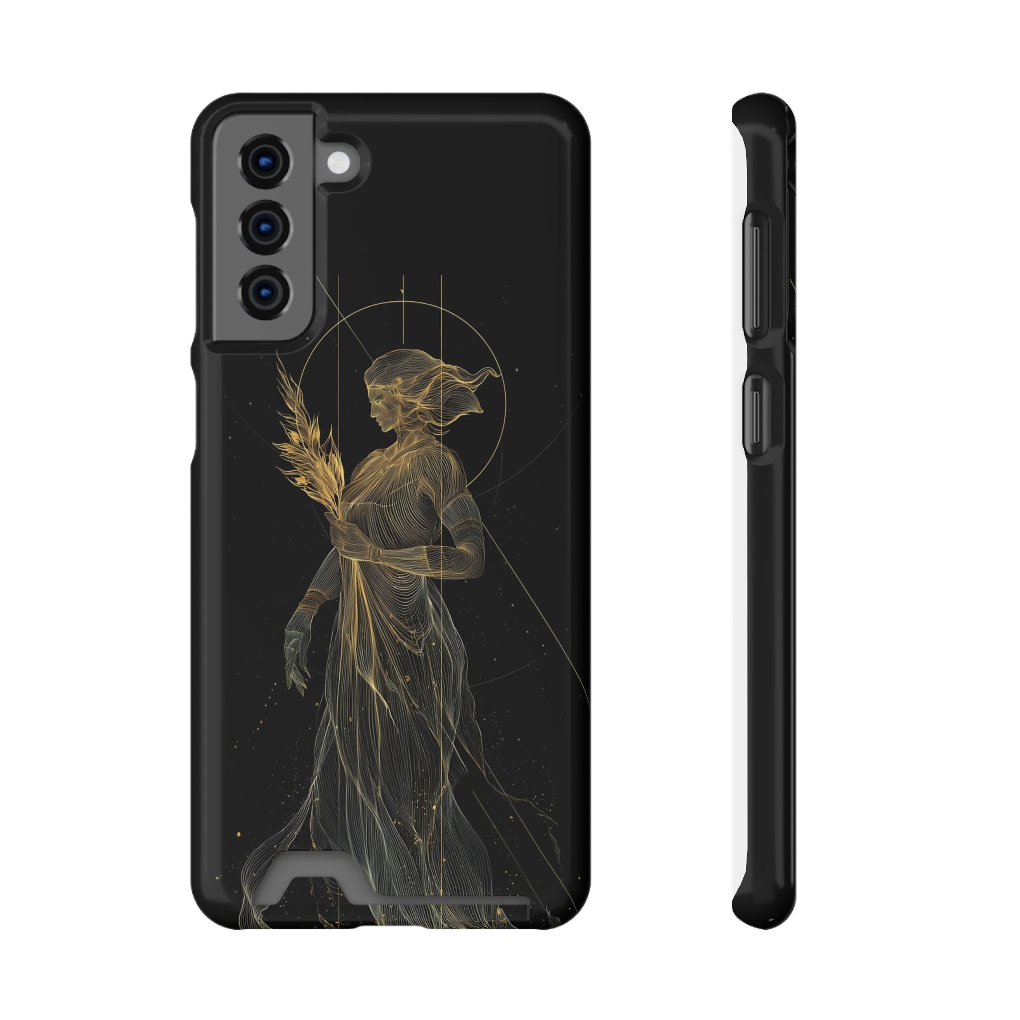 Virgo Zodiac Phone Case with Card Holder – Celestial Gold Maiden - Image 65