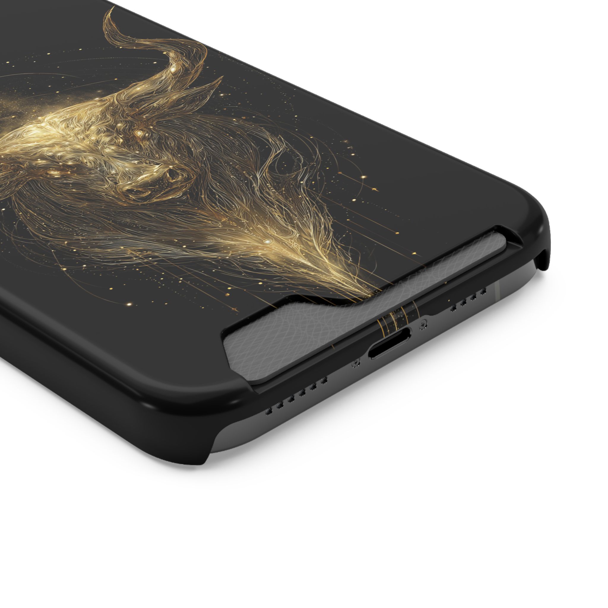 Taurus Zodiac Phone Case with Card Holder – Celestial Gold Bull - Image 50