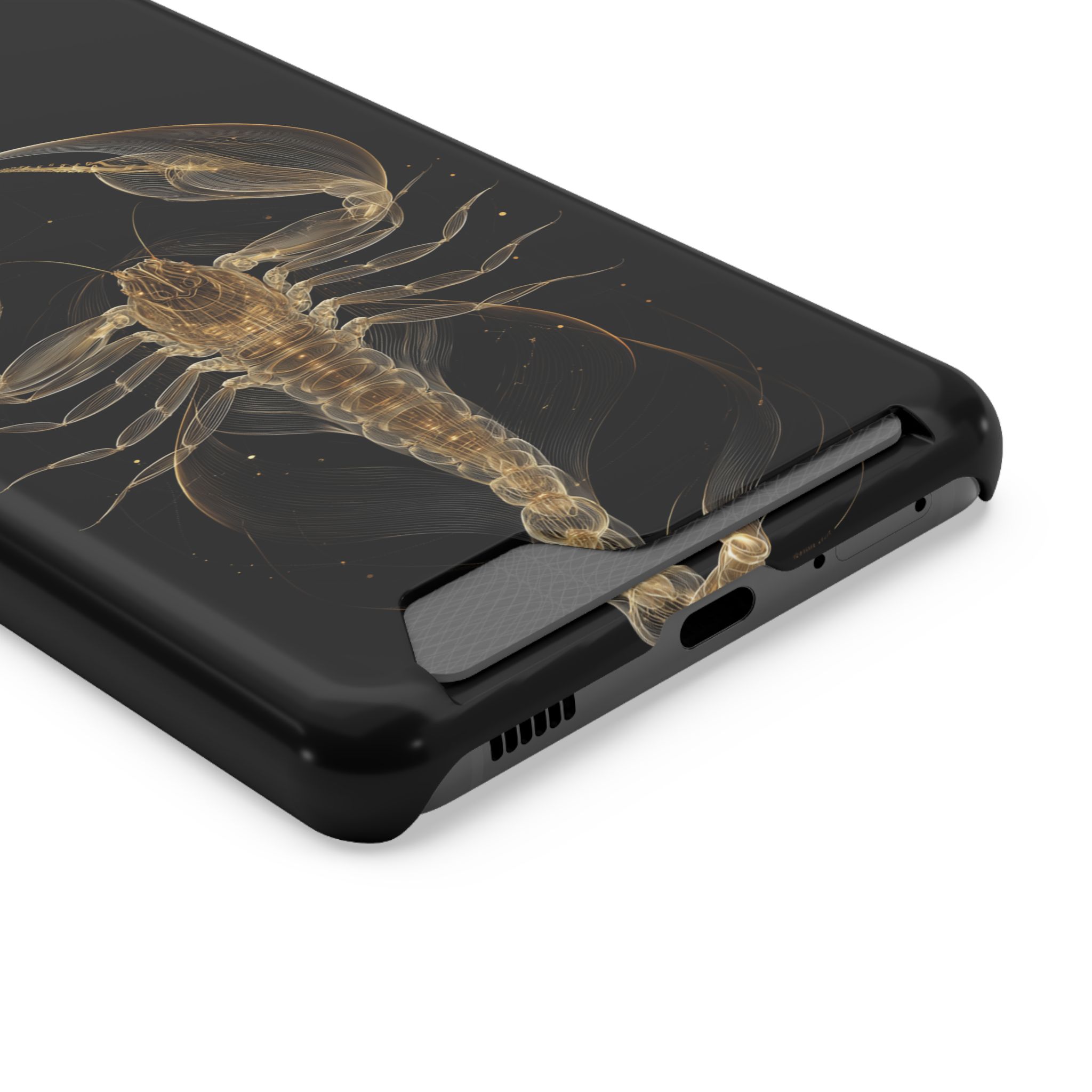 Scorpio Zodiac Phone Case with Card Holder – Celestial Gold Scorpion - Image 66