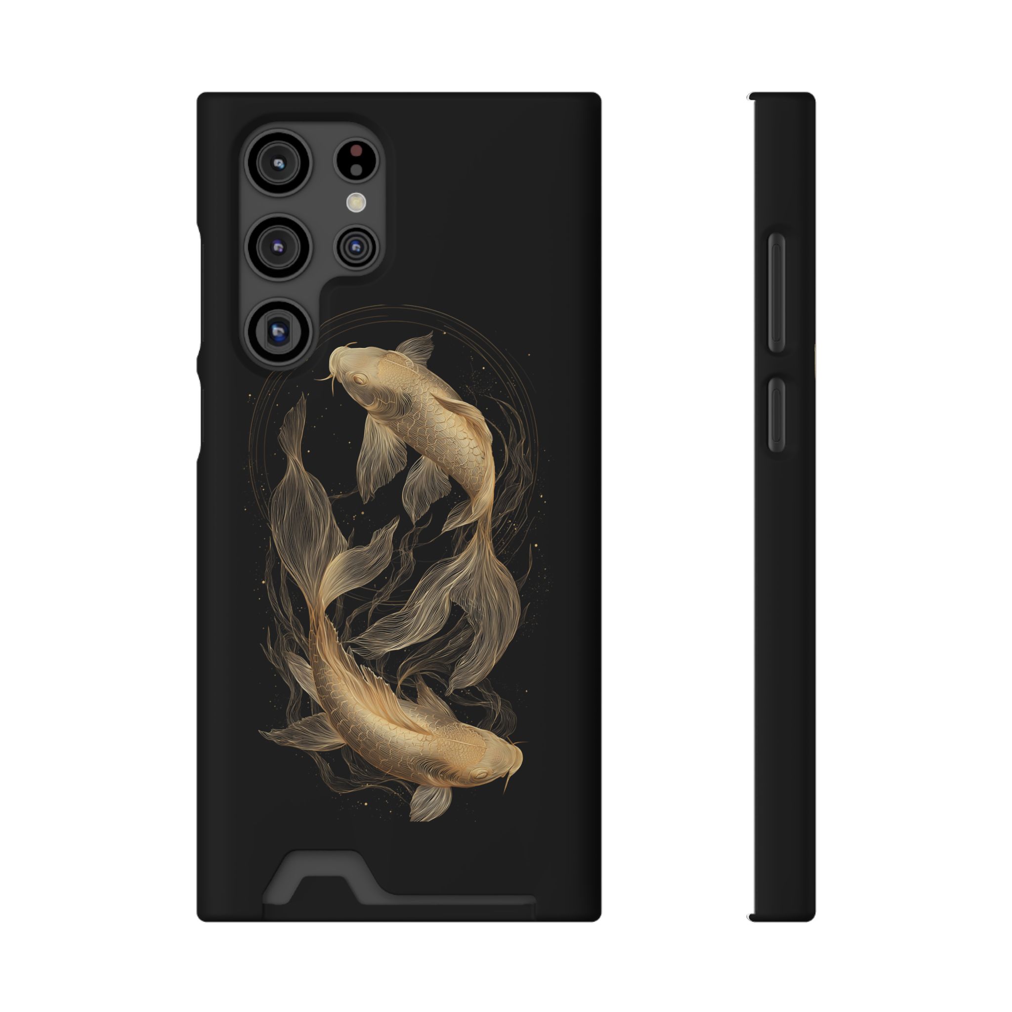 Pisces Zodiac Phone Case with Card Holder – Celestial Gold Fish - Image 21