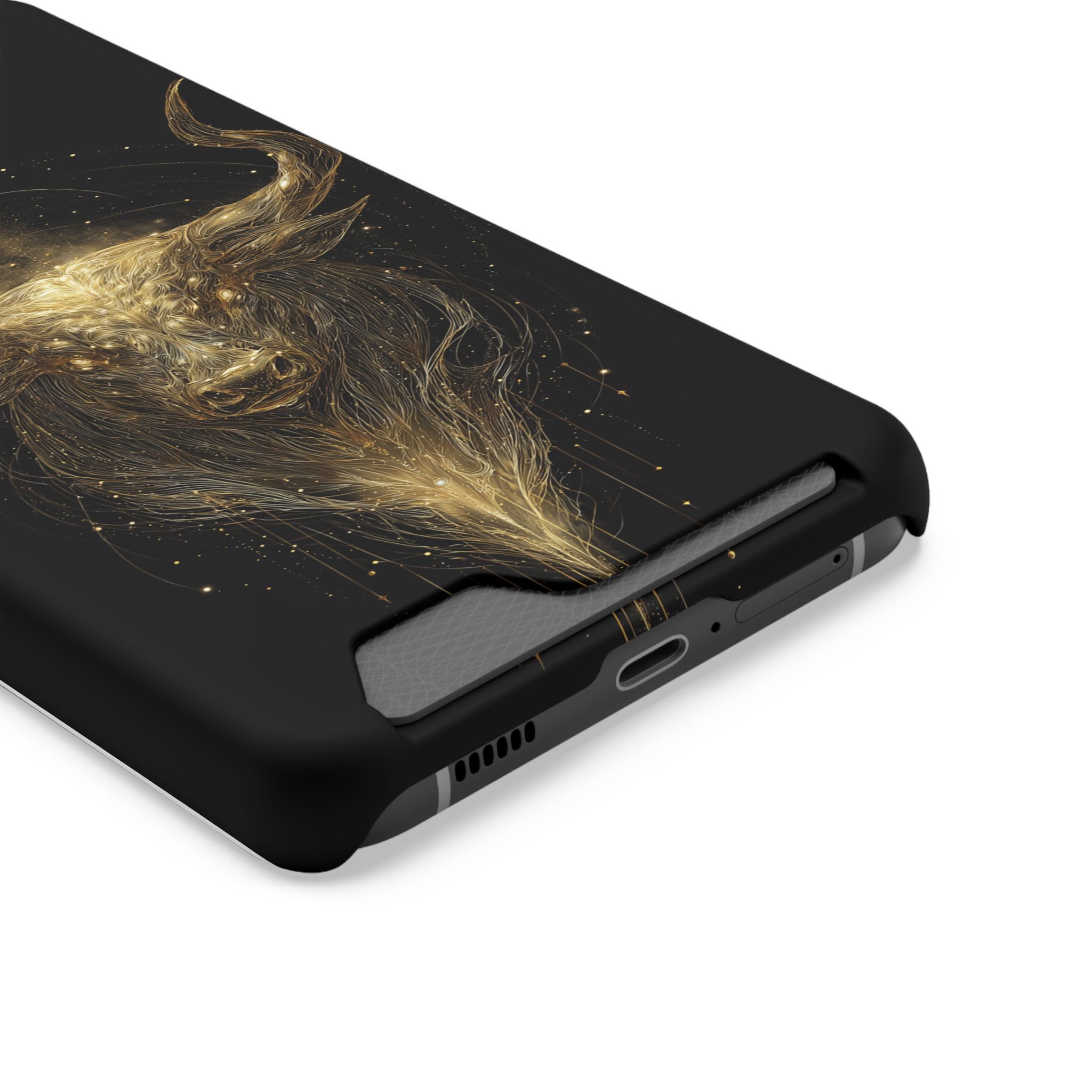 Taurus Zodiac Phone Case with Card Holder – Celestial Gold Bull - Image 14