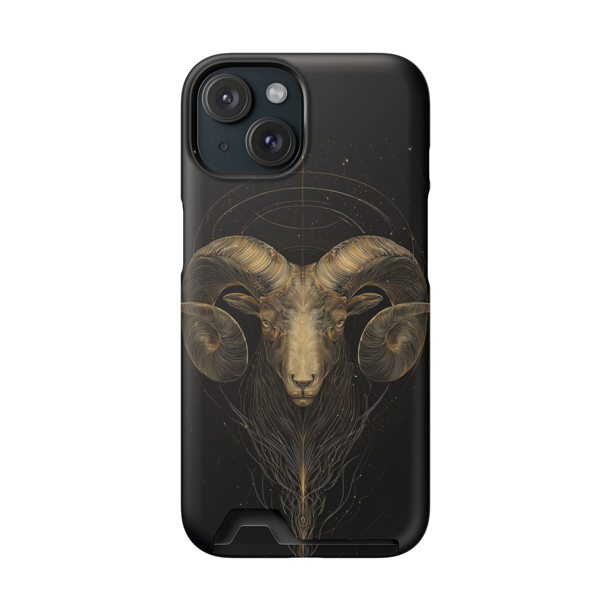 Aries Zodiac Phone Case with Card Holder – Celestial Gold Constellation - Image 98