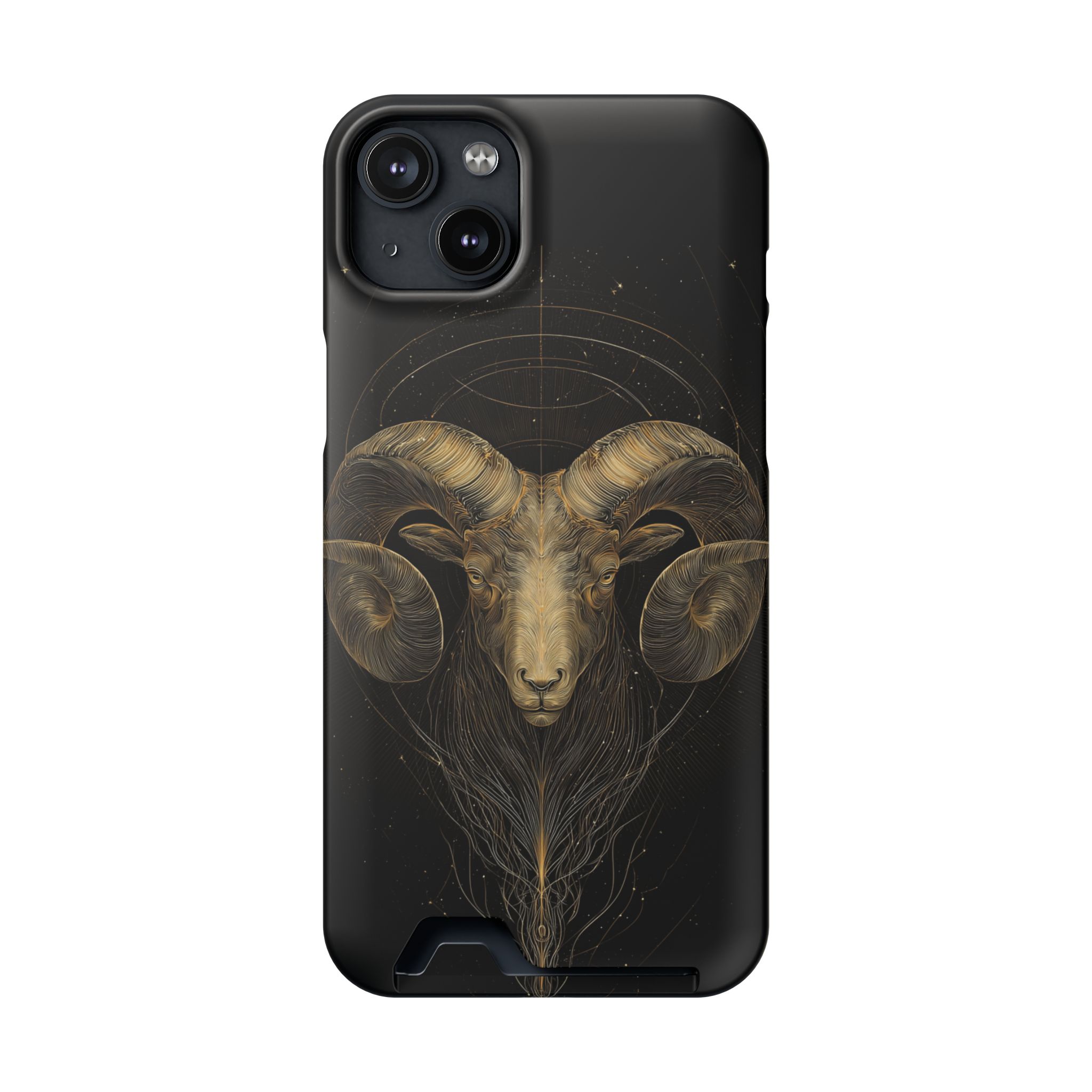Aries Zodiac Phone Case with Card Holder – Celestial Gold Constellation - Image 91