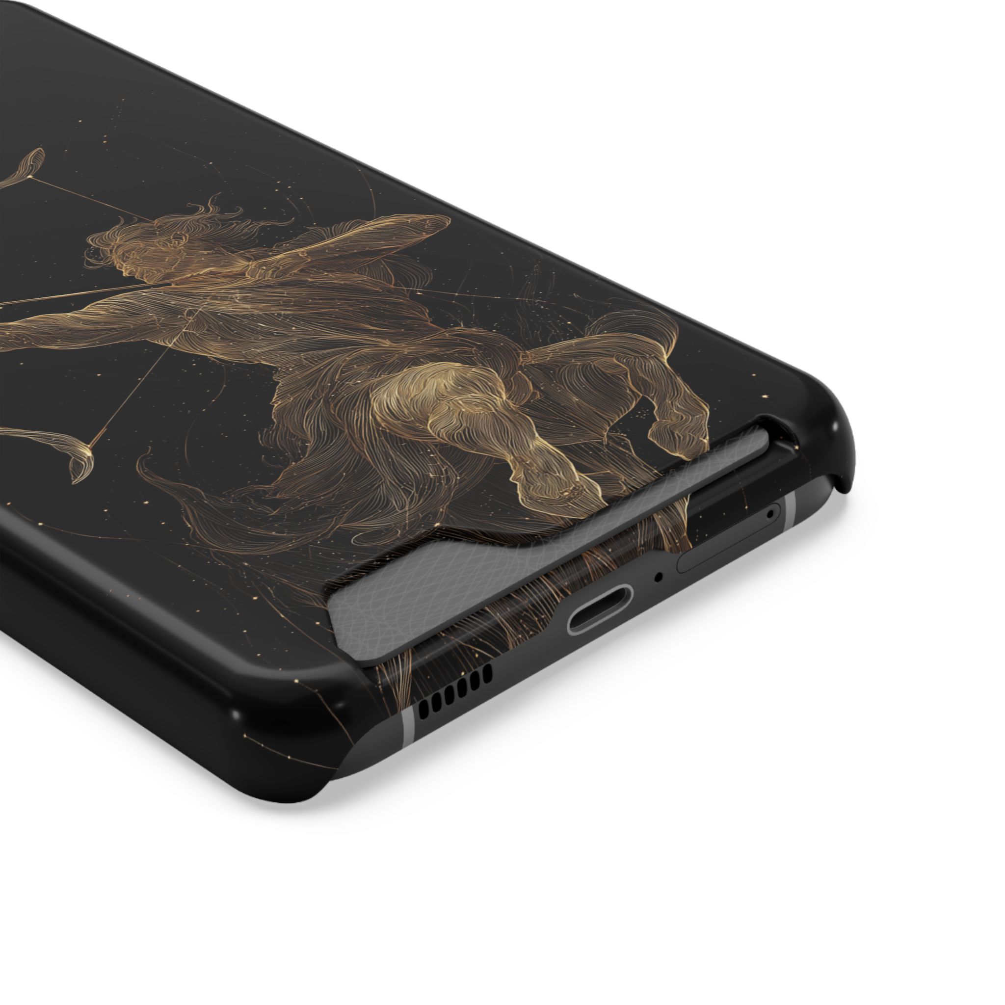 Sagittarius Zodiac Phone Case with Card Holder – Celestial Gold Archer - Image 10