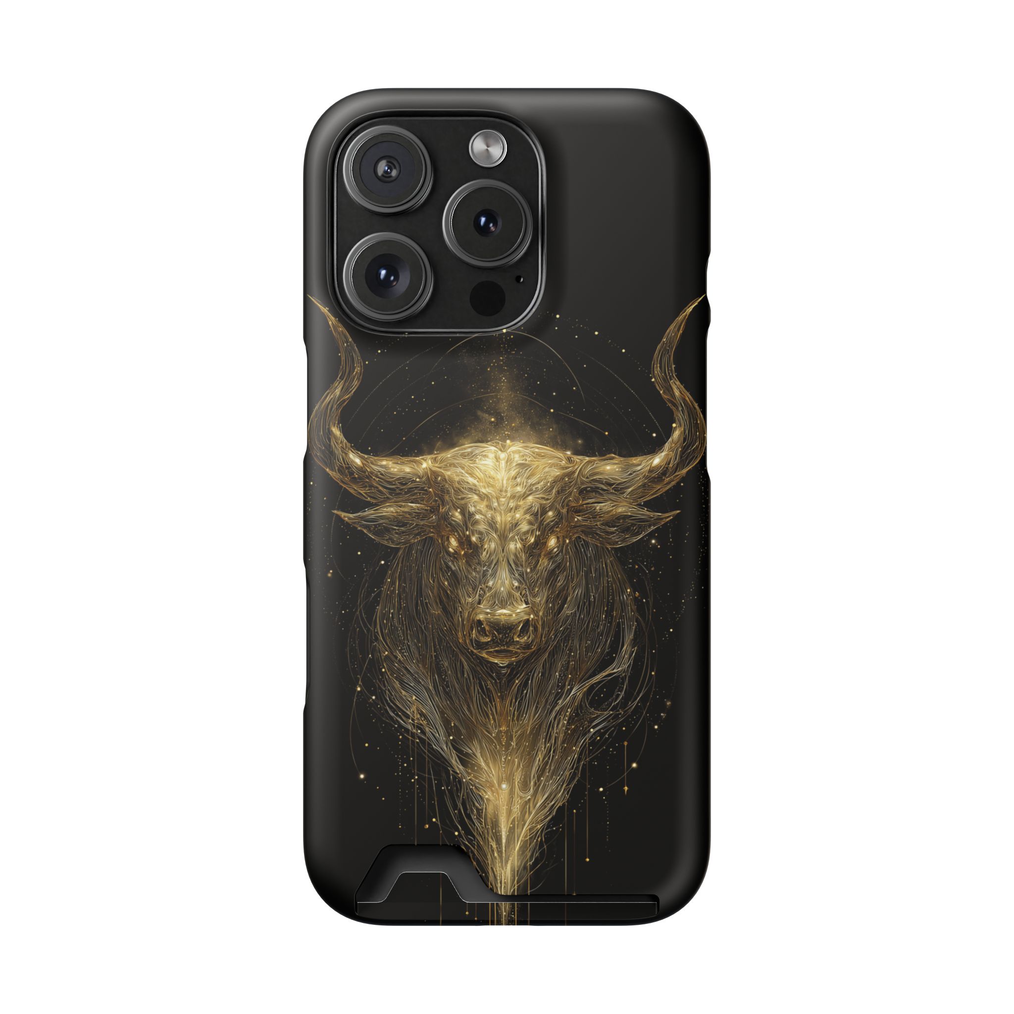 Taurus Zodiac Phone Case with Card Holder – Celestial Gold Bull - Image 108