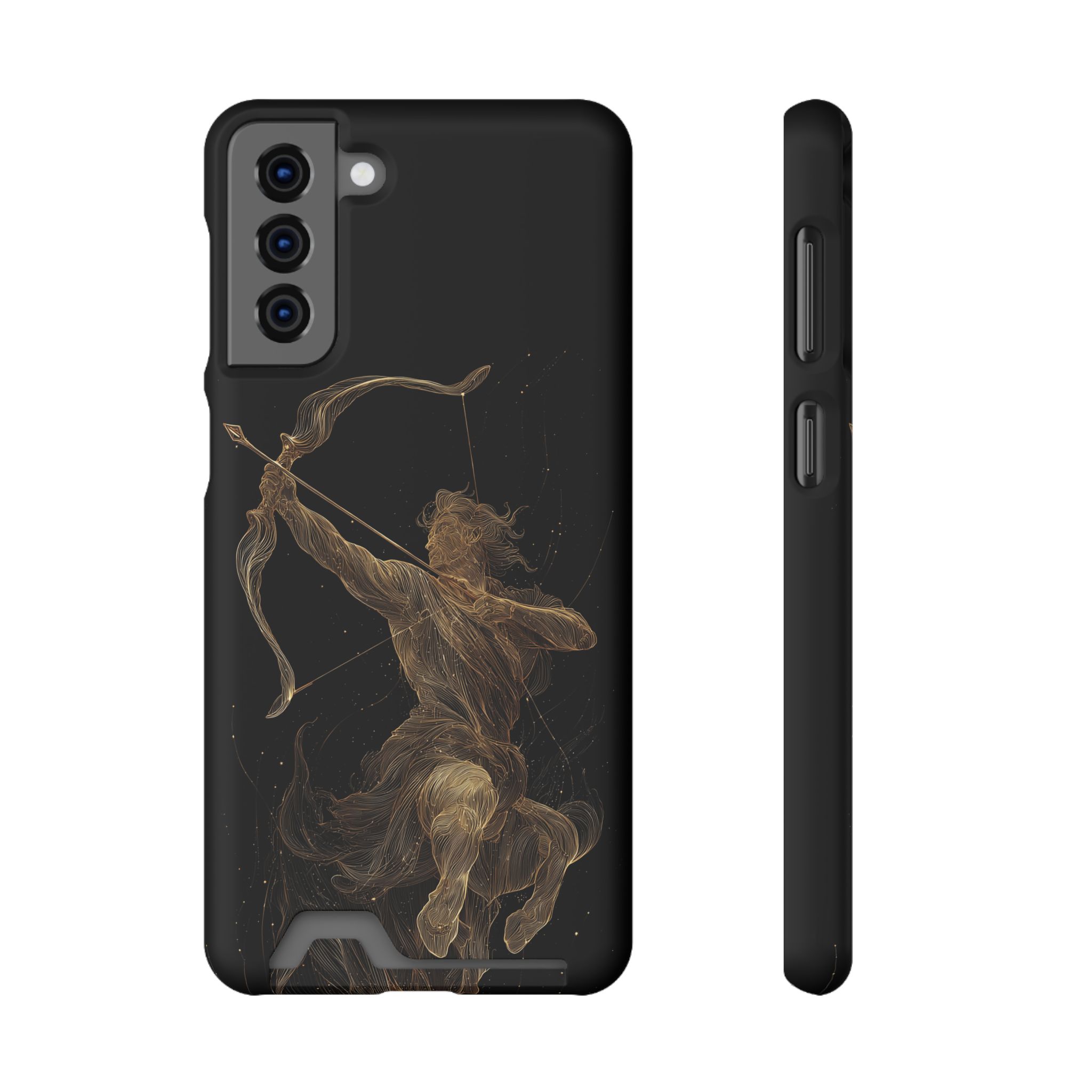 Sagittarius Zodiac Phone Case with Card Holder – Celestial Gold Archer - Image 69