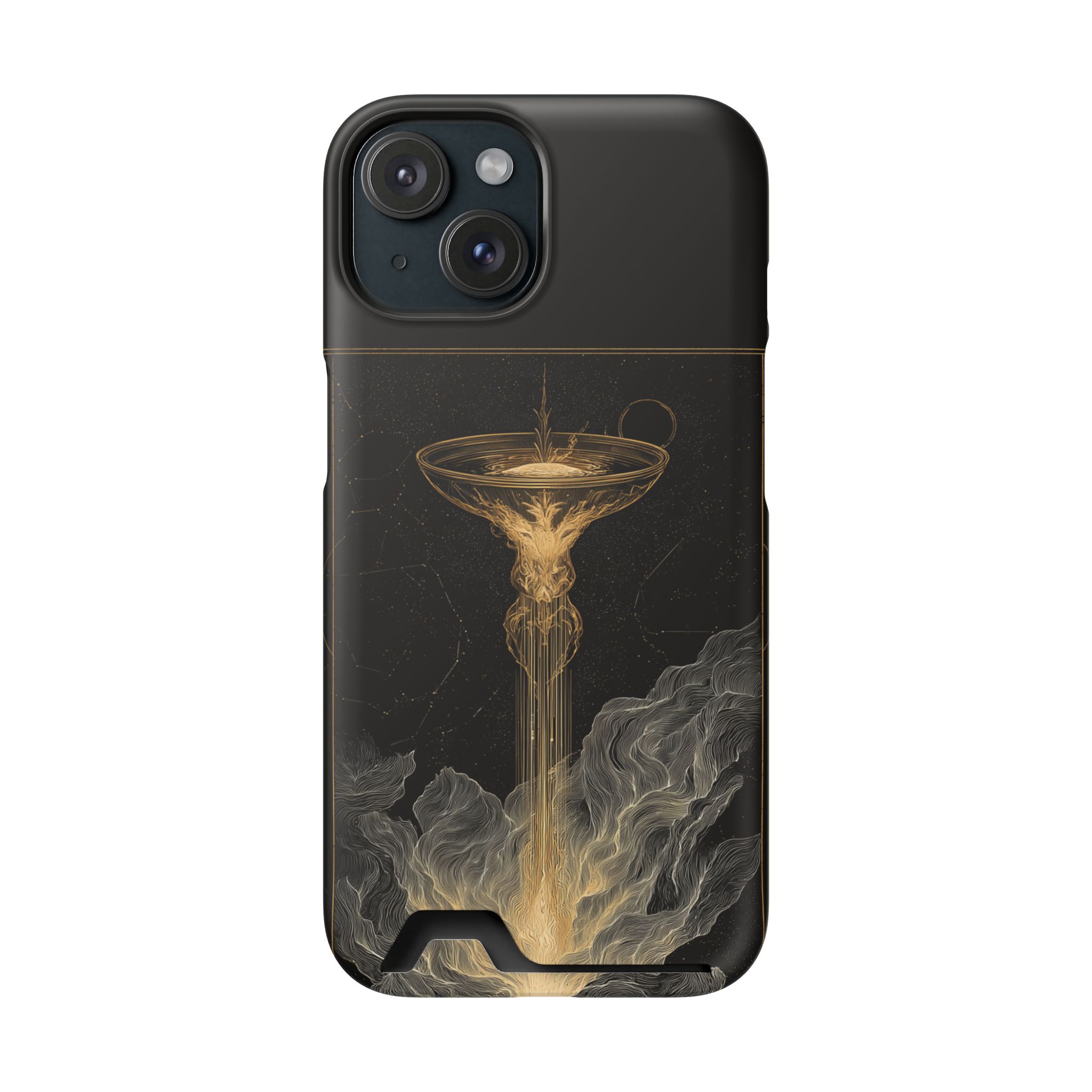 Aquarius Zodiac Phone Case with Card Holder – Celestial Gold Water Bearer - Image 98