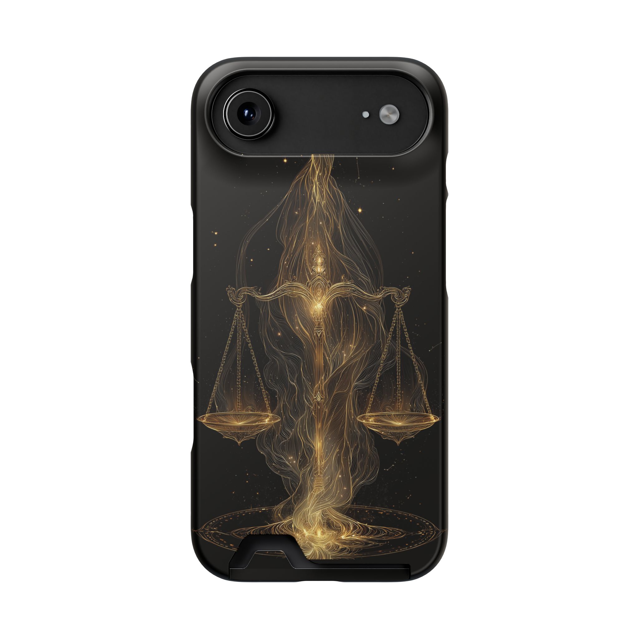 Libra Zodiac Phone Case with Card Holder – Celestial Gold Scales - Image 82