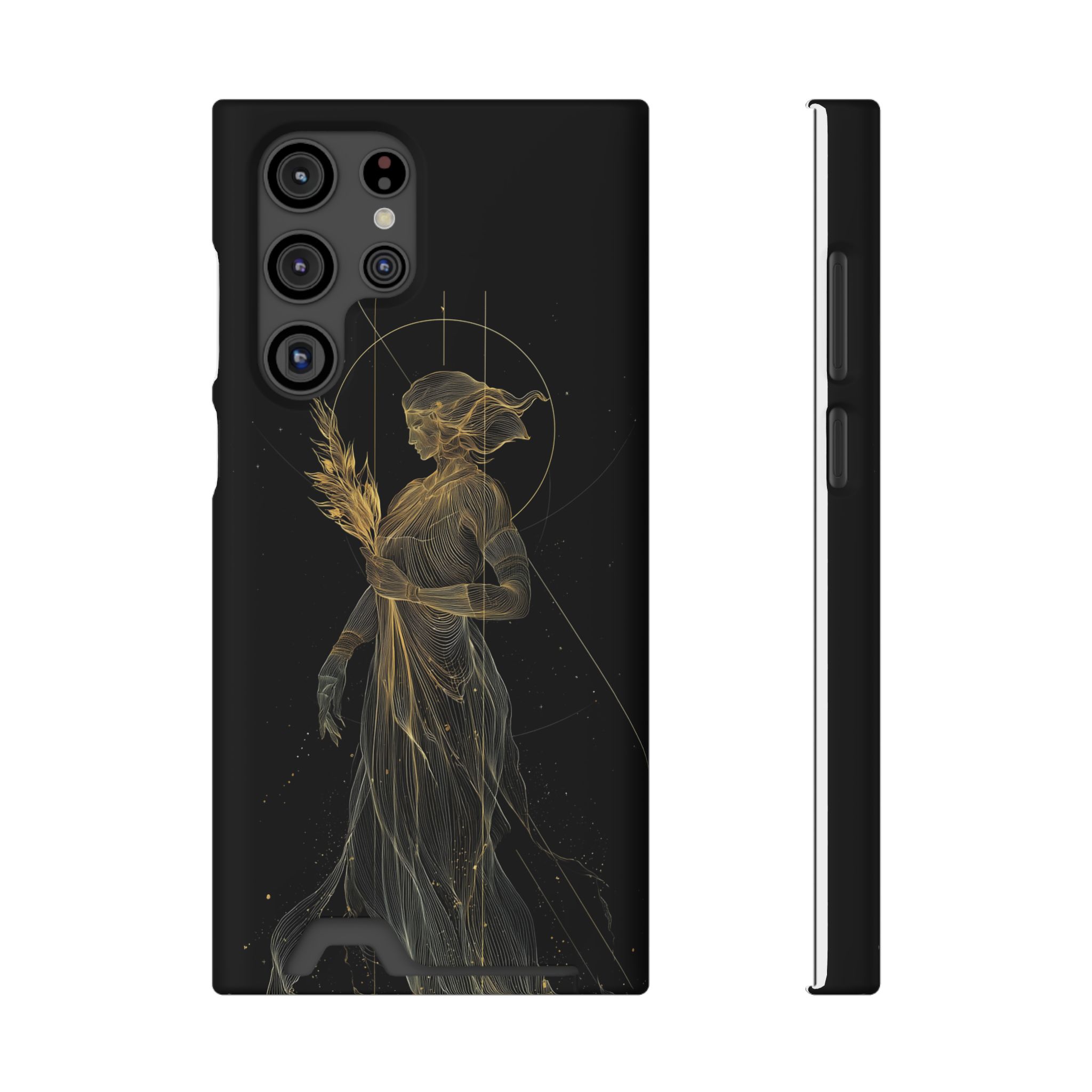 Virgo Zodiac Phone Case with Card Holder – Celestial Gold Maiden - Image 21